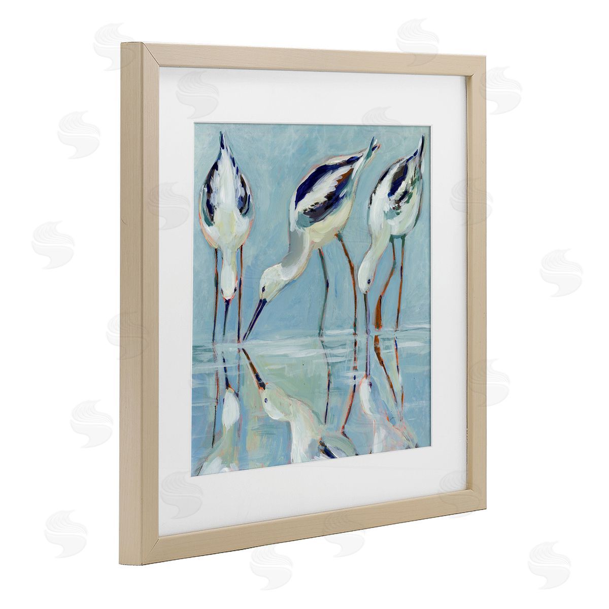 Susan Winget Stilt Birds Water Reflections Canvas Wall Art Print