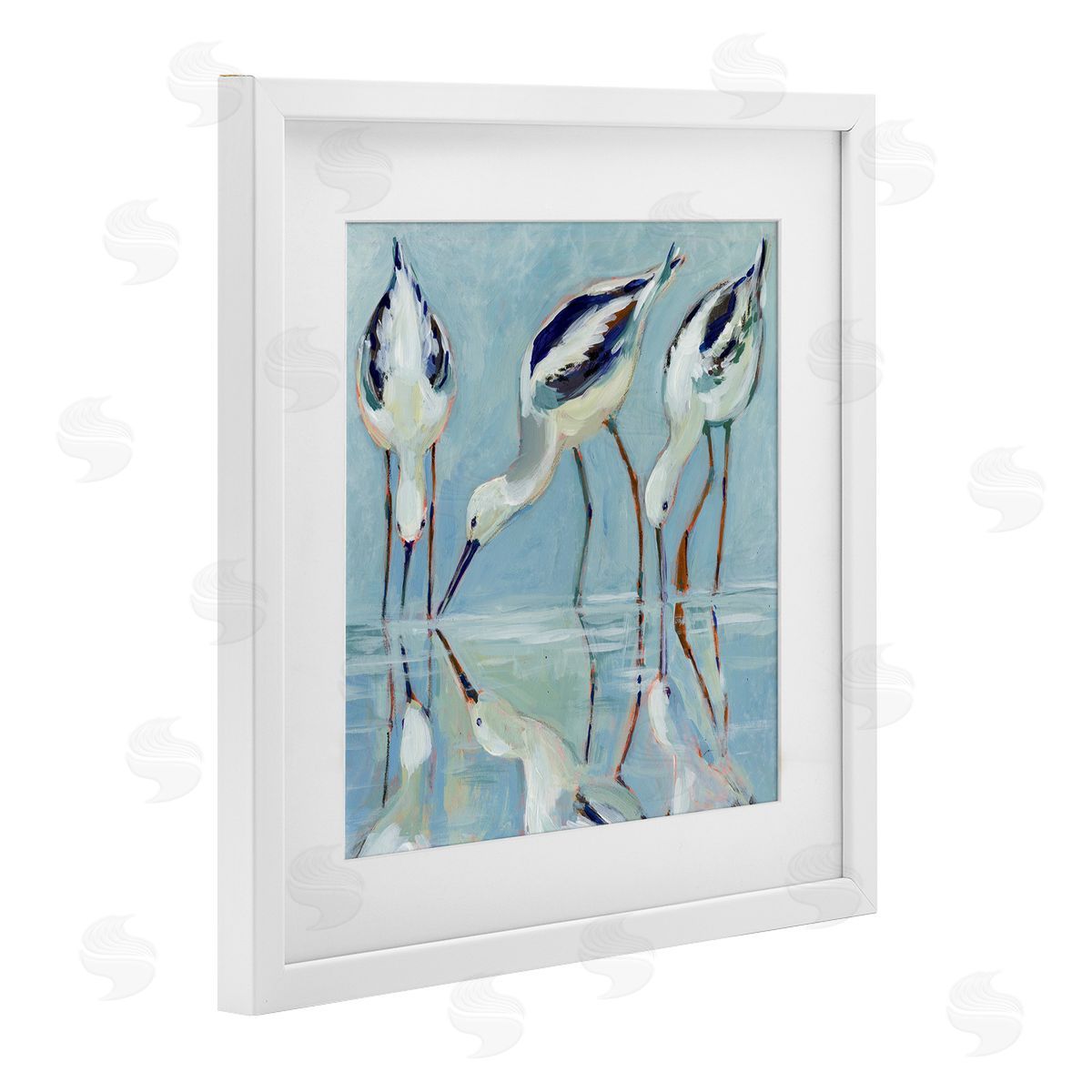 Susan Winget Stilt Birds Water Reflections Canvas Wall Art Print