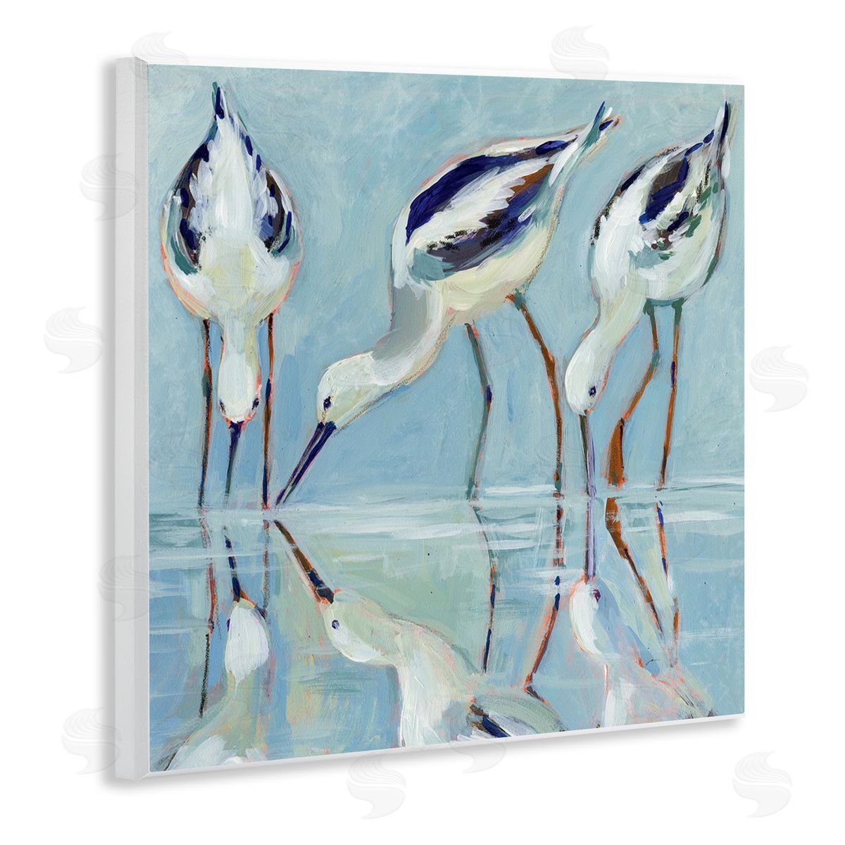 Susan Winget Stilt Birds Water Reflections Canvas Wall Art Print