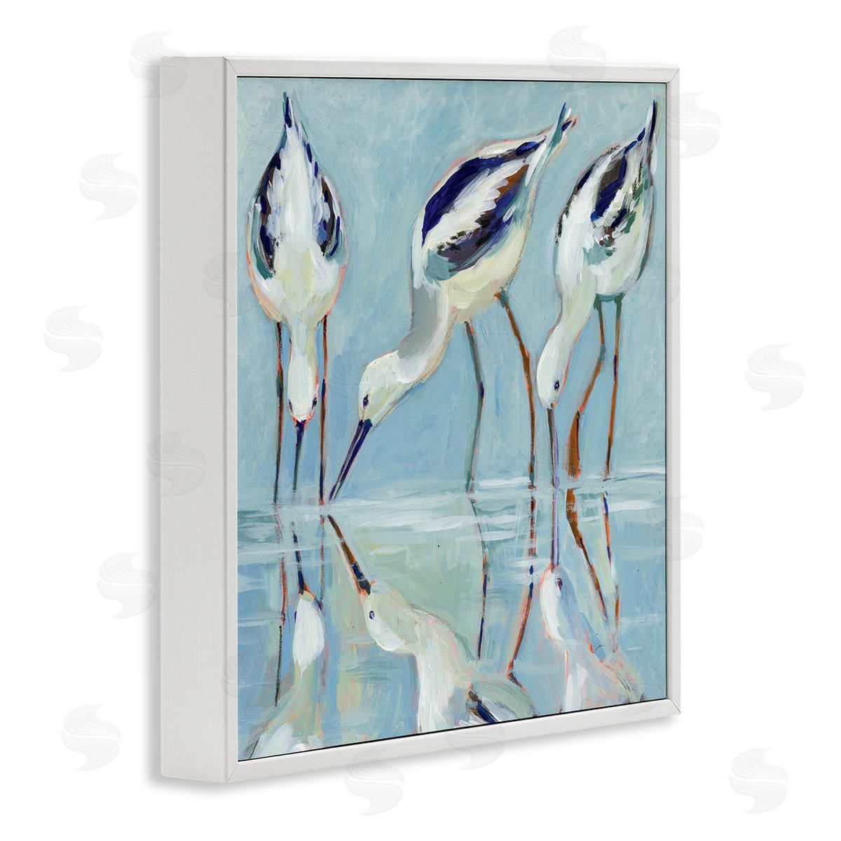 Susan Winget Stilt Birds Water Reflections Canvas Wall Art Print