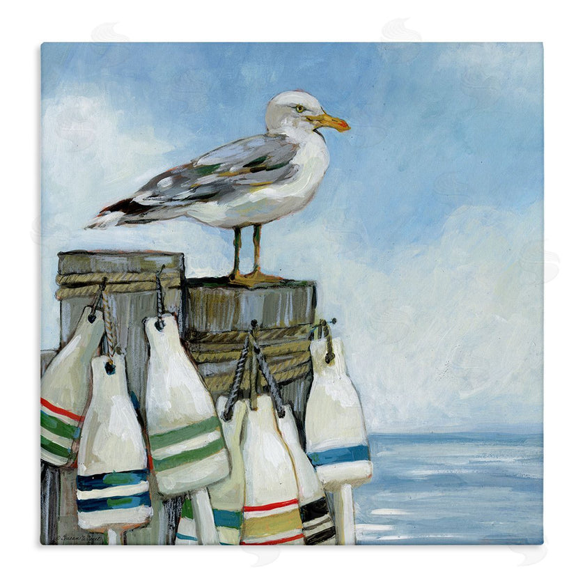 Susan Winget | Seagull On Pier With Buoy