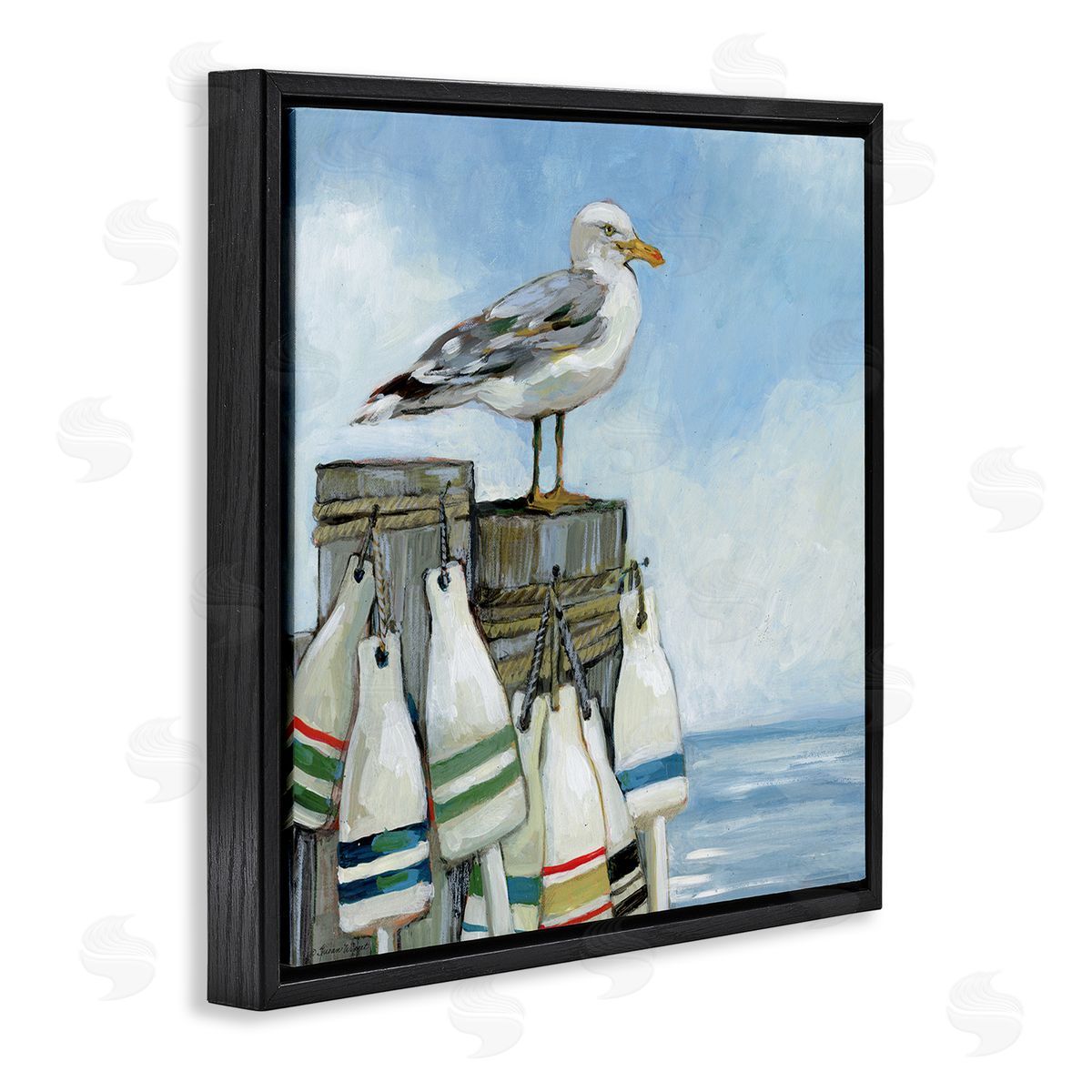 Susan Winget | Seagull On Pier With Buoy