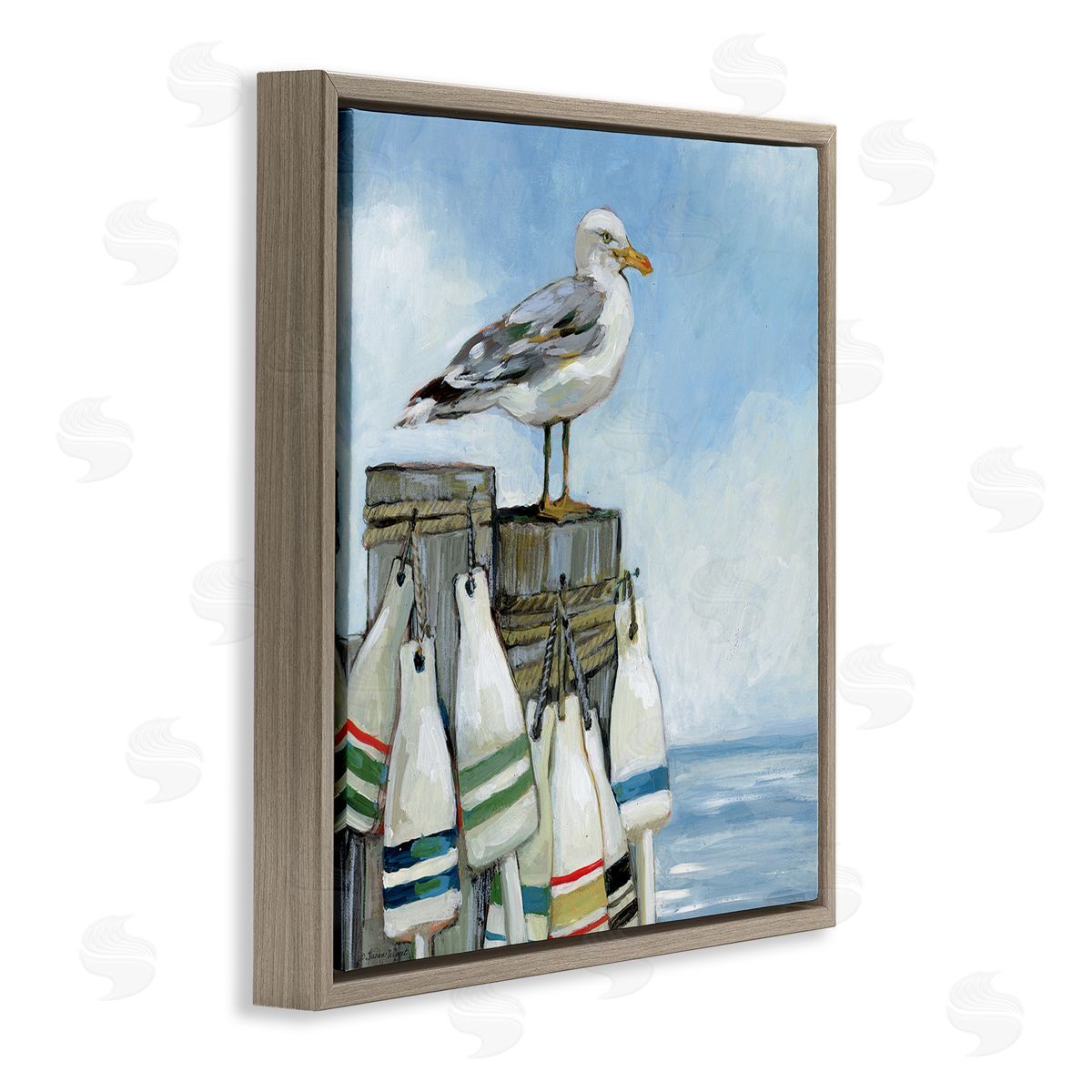 Susan Winget | Seagull On Pier With Buoy