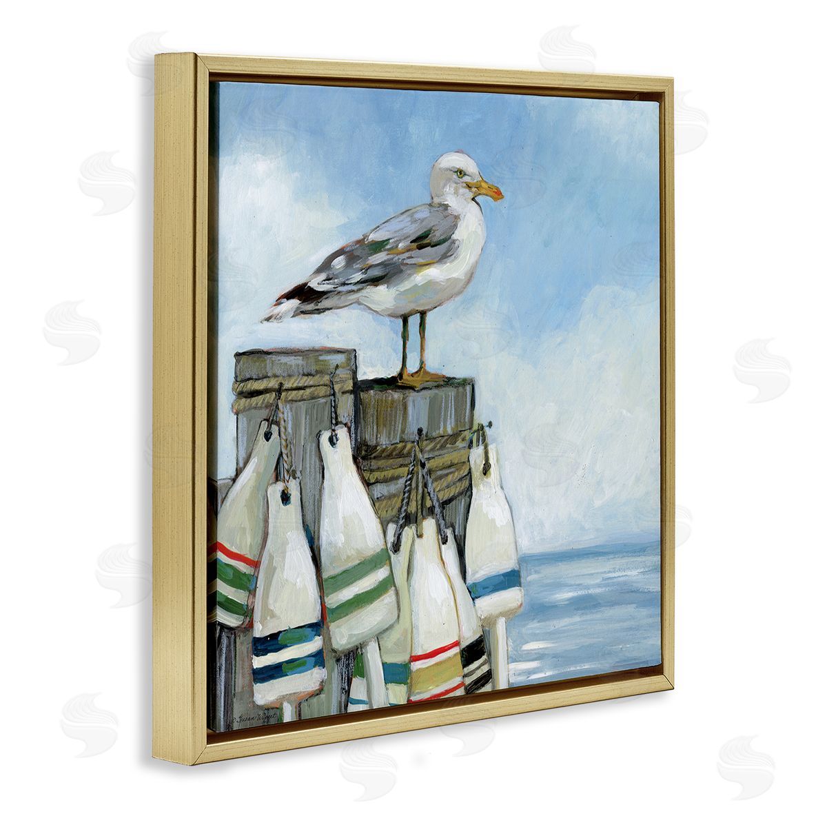Susan Winget | Seagull On Pier With Buoy