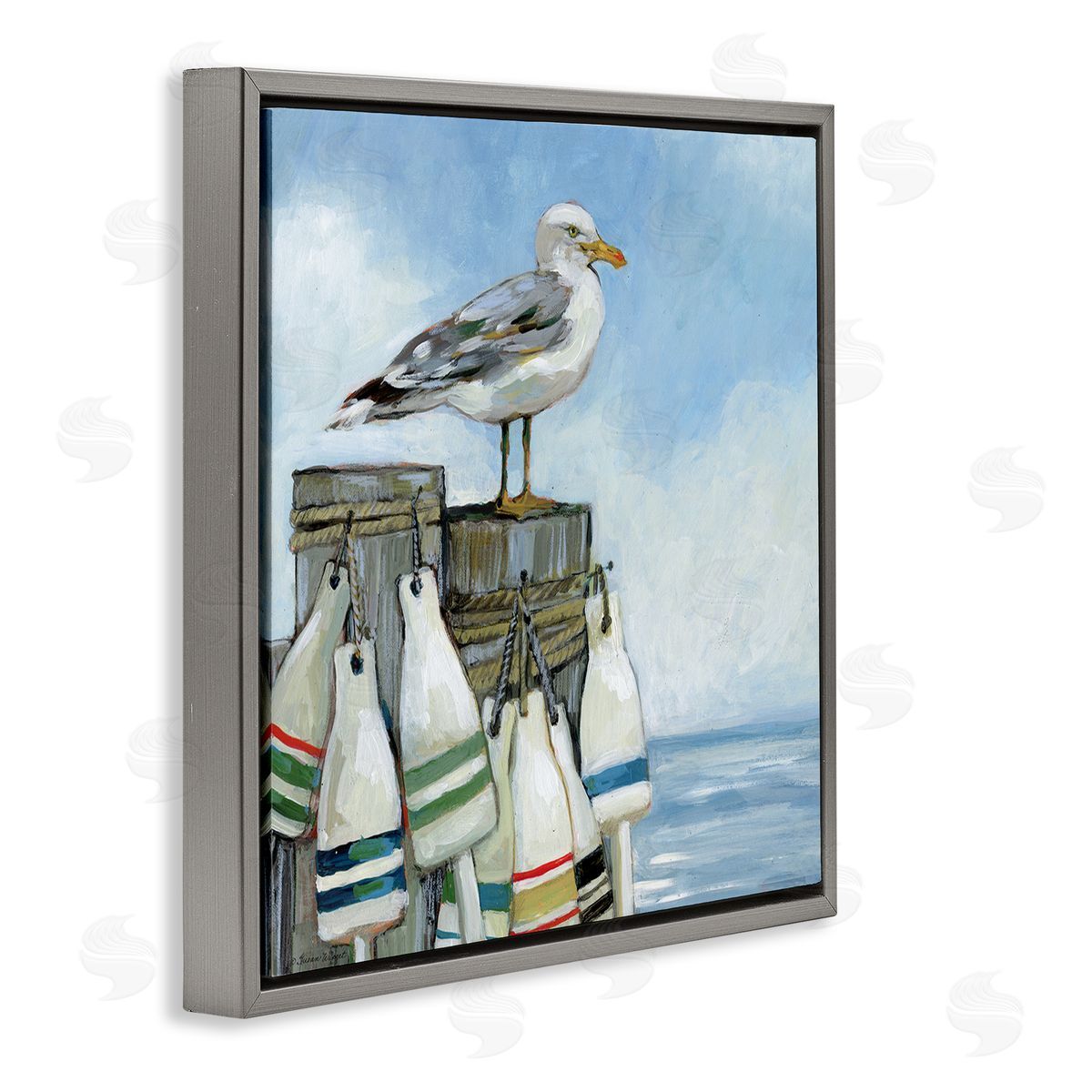 Susan Winget | Seagull On Pier With Buoy
