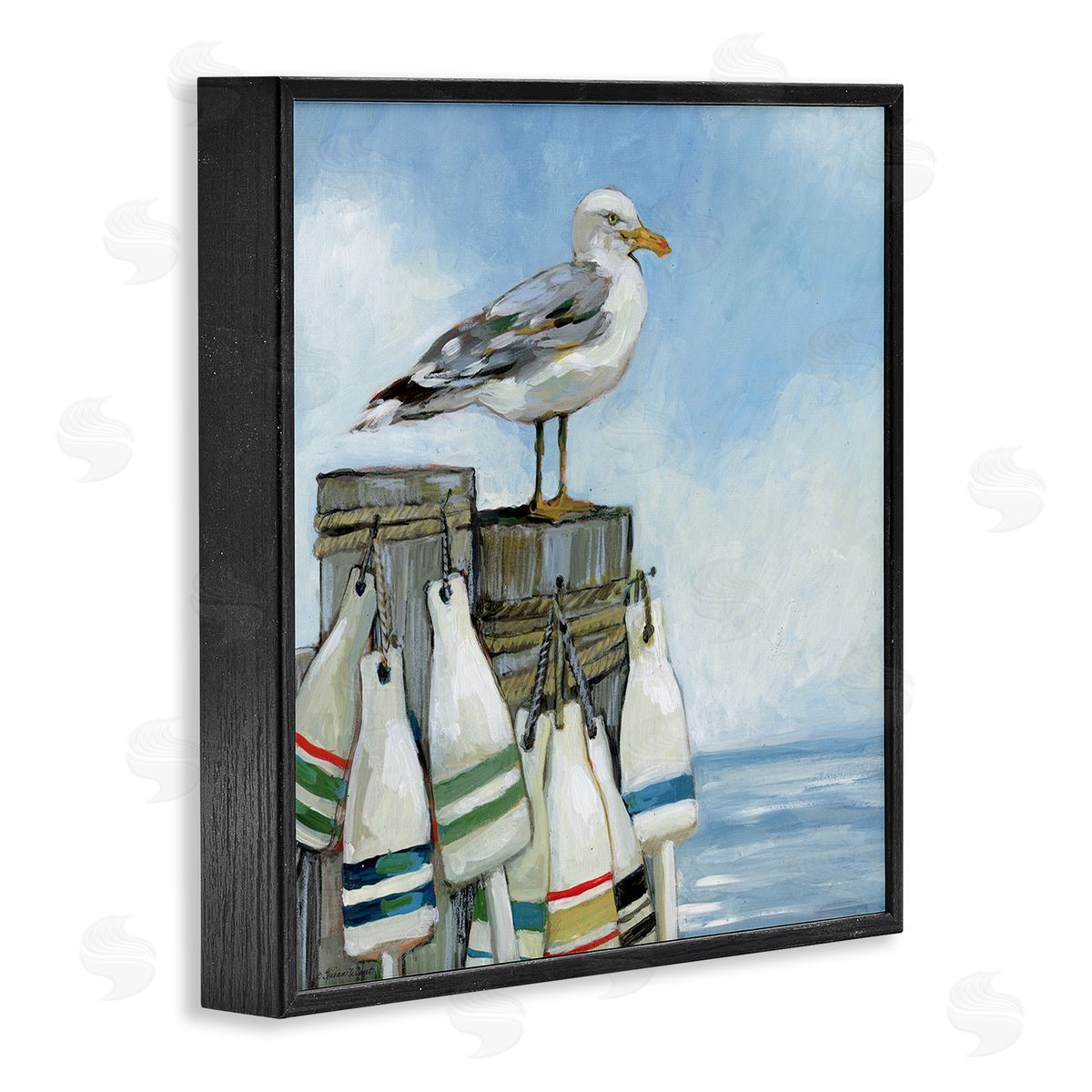 Susan Winget | Seagull On Pier With Buoy