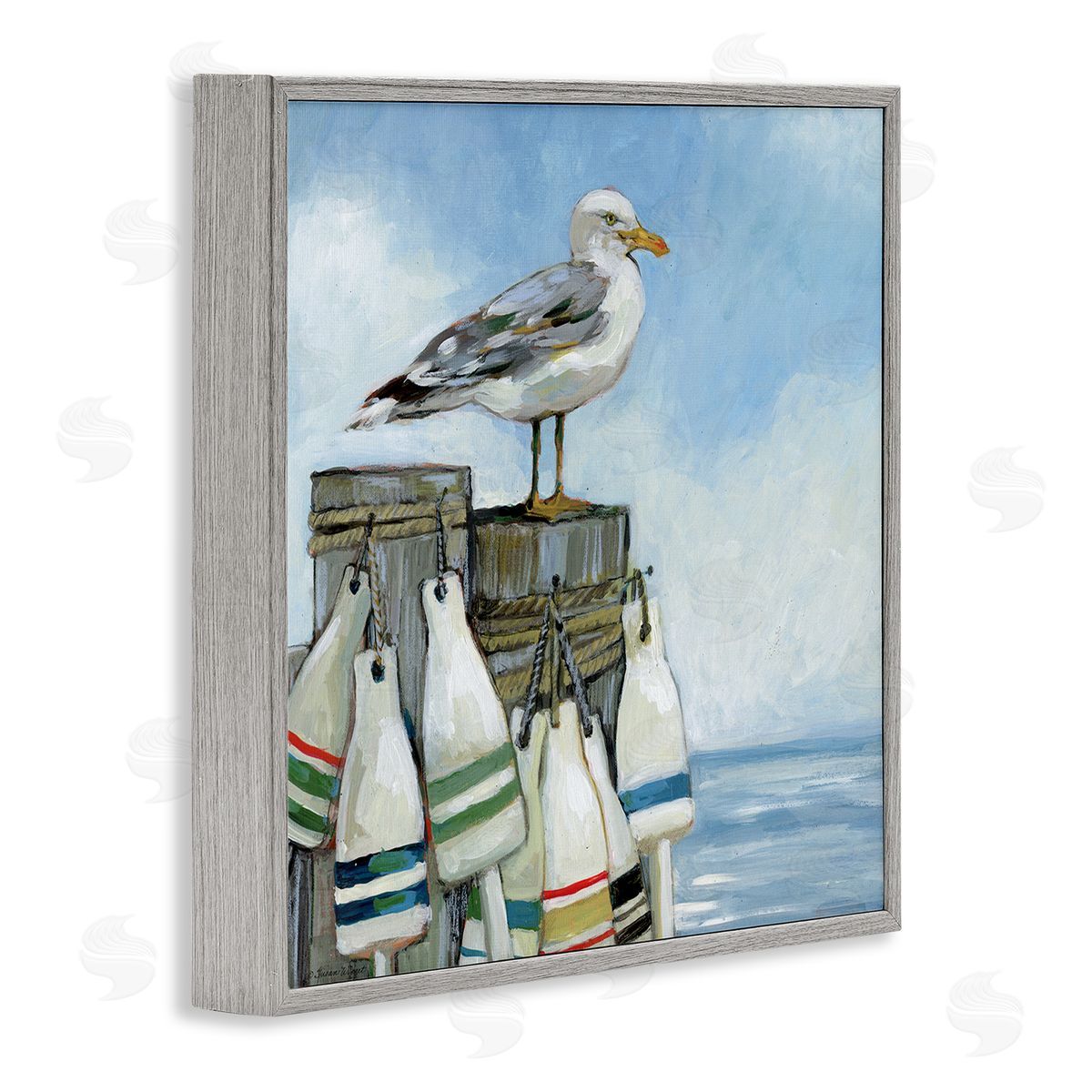Susan Winget | Seagull On Pier With Buoy