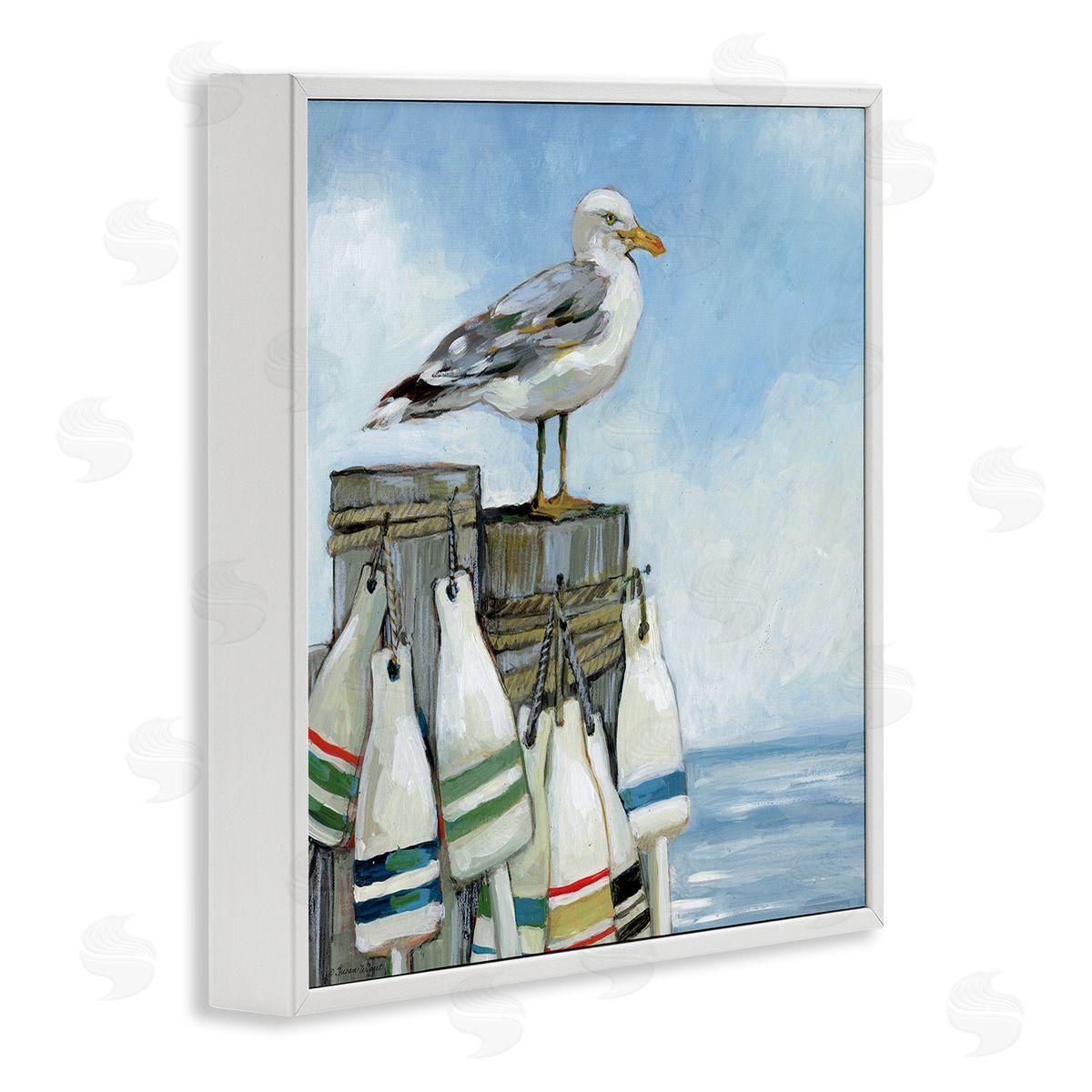 Susan Winget | Seagull On Pier With Buoy