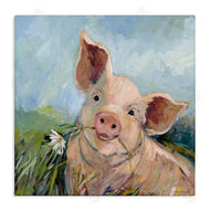 Susan Winget | Whimsical Pig & Daisy Painting