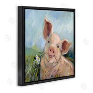 Susan Winget | Whimsical Pig & Daisy Painting