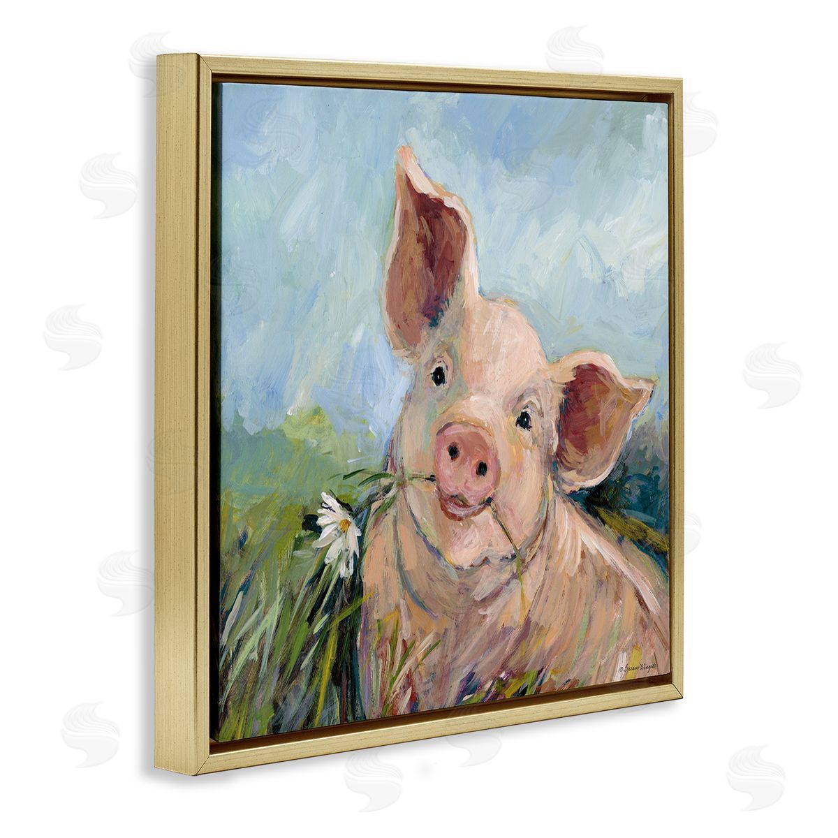 Susan Winget | Whimsical Pig & Daisy Painting