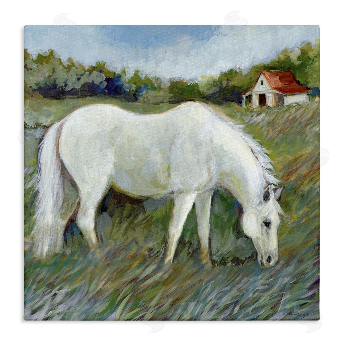 Susan Winget | White Horse In Field