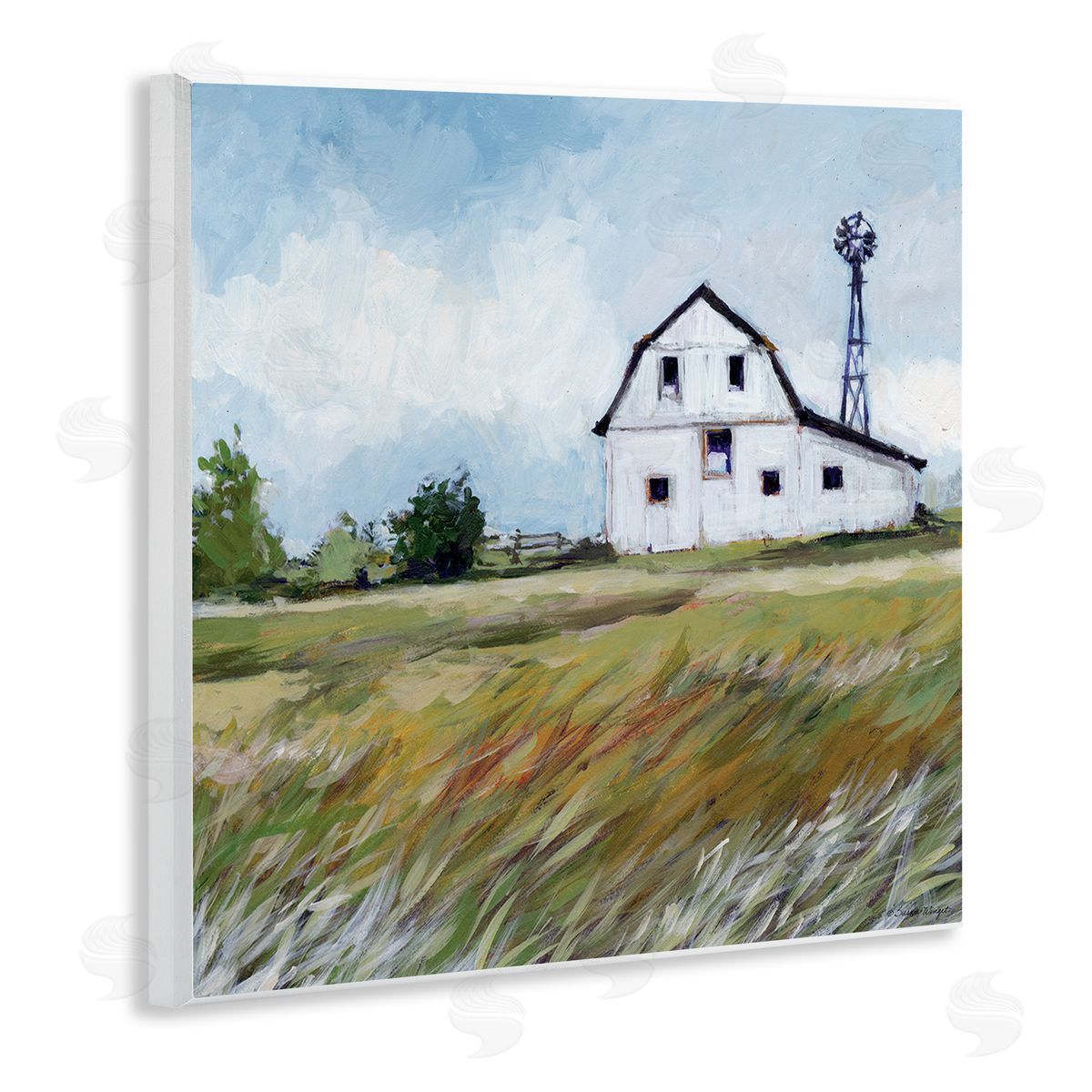 Susan Winget | Barn with Windmill & Grass