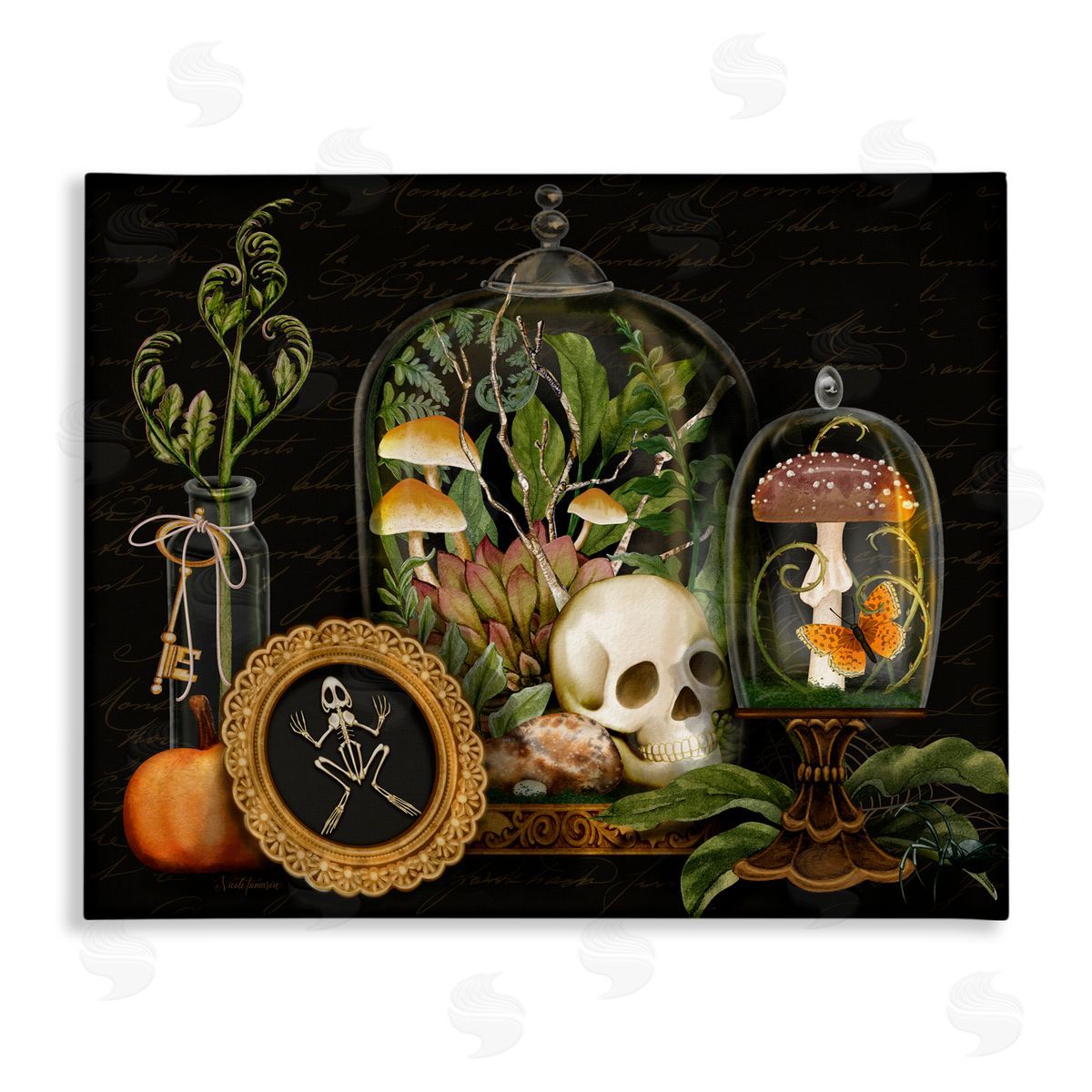Nicole Tamarin Dark Academia Terrarium Motif Canvas Wall Art Print