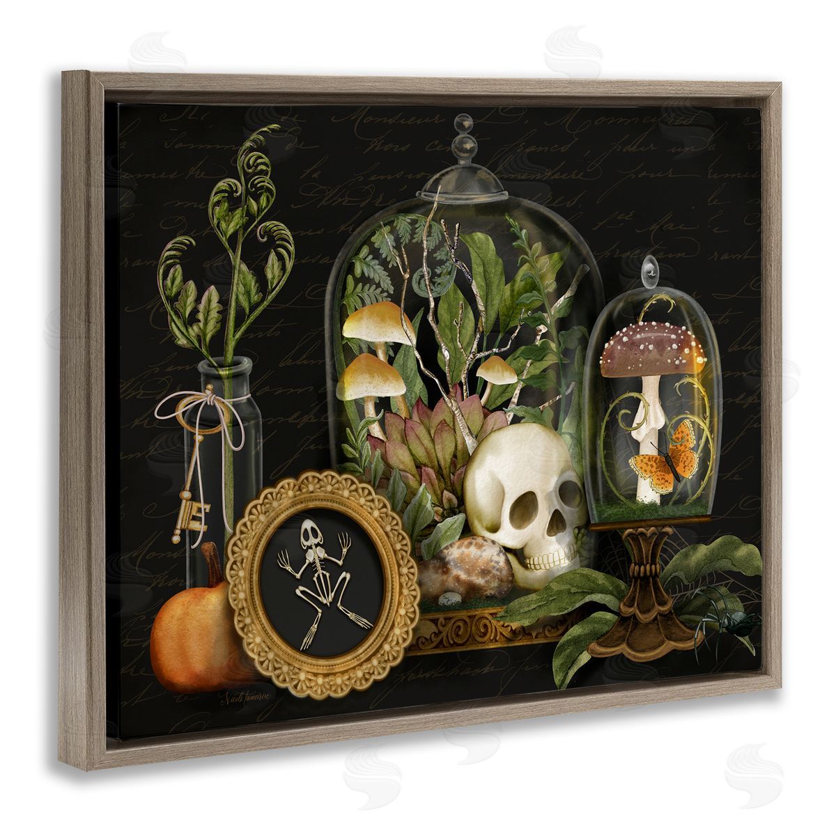 Nicole Tamarin Dark Academia Terrarium Motif Canvas Wall Art Print