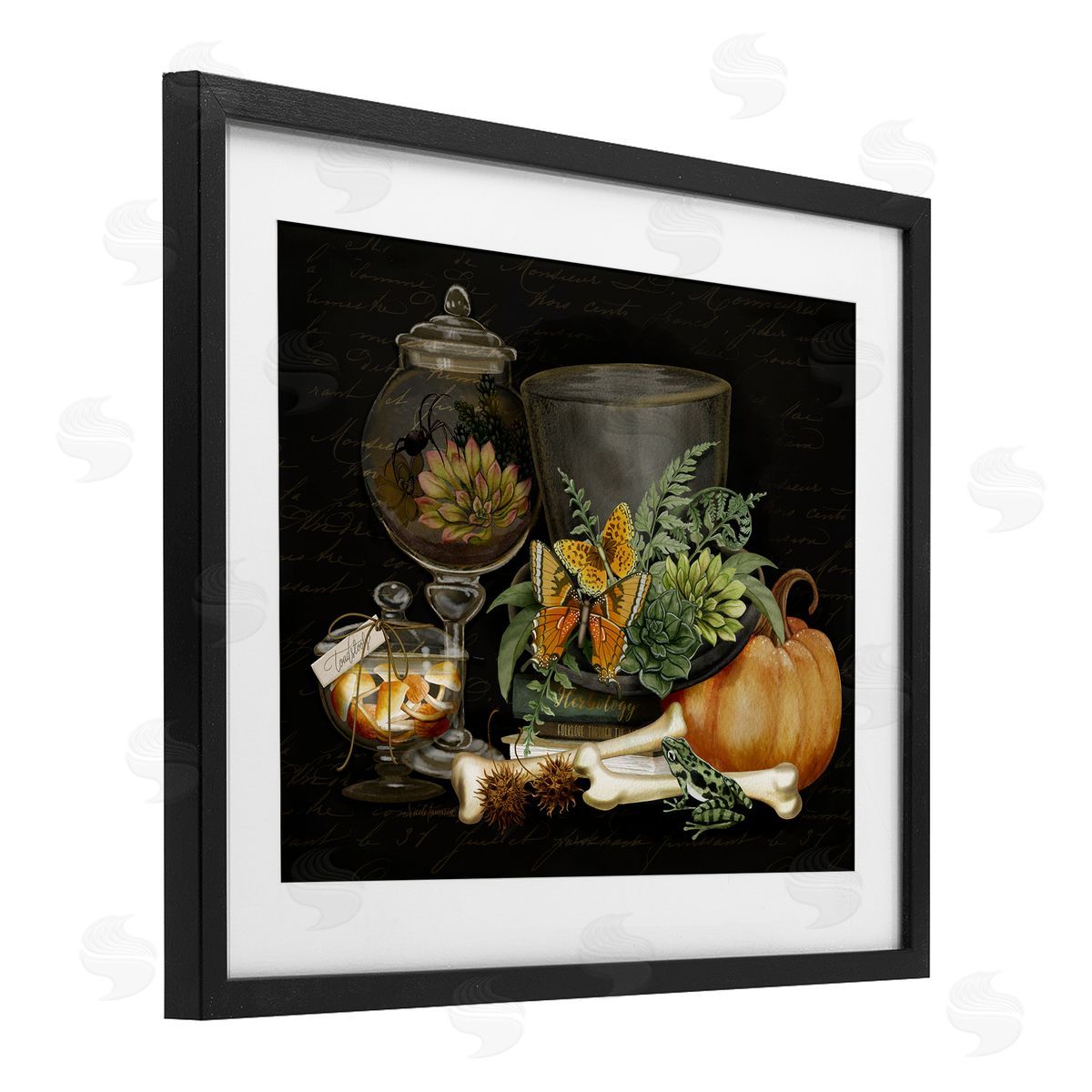 Nicole Tamarin Dark Academia Bookstack & Motif Canvas Wall Art Print