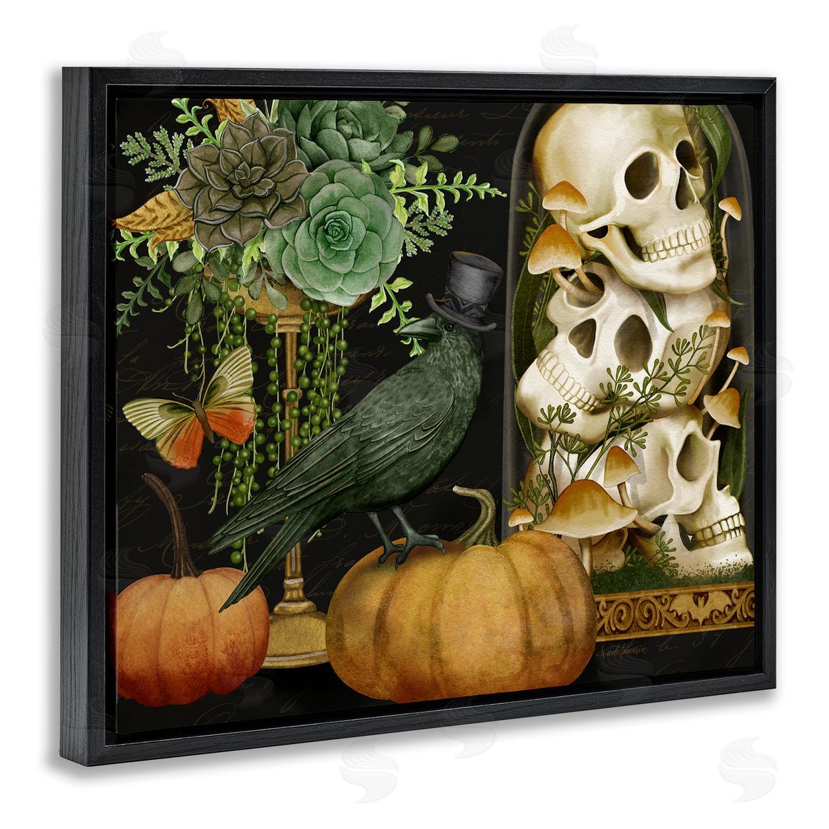 Nicole Tamarin Crow & Skulls Academia Canvas Wall Art Print
