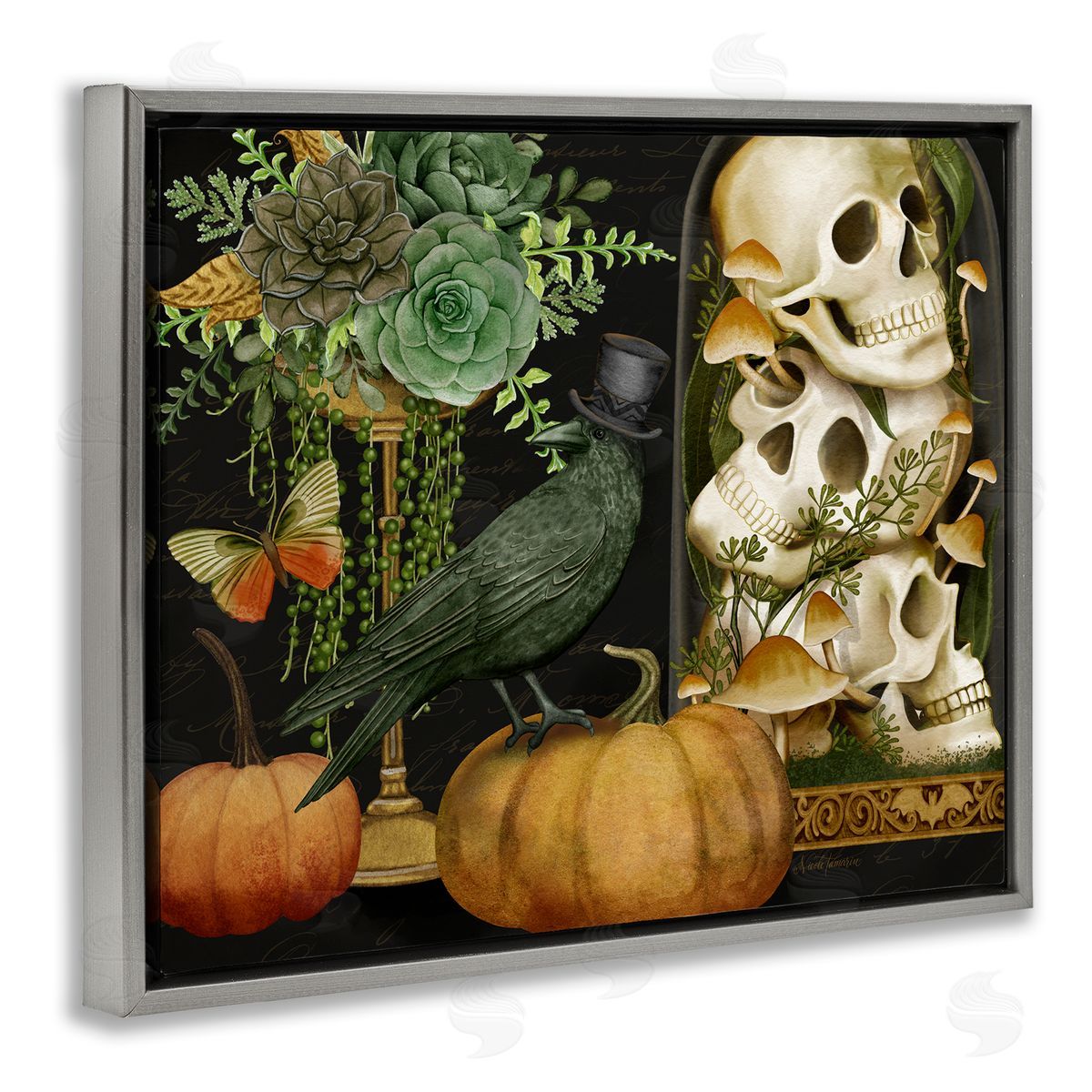 Nicole Tamarin Crow & Skulls Academia Canvas Wall Art Print