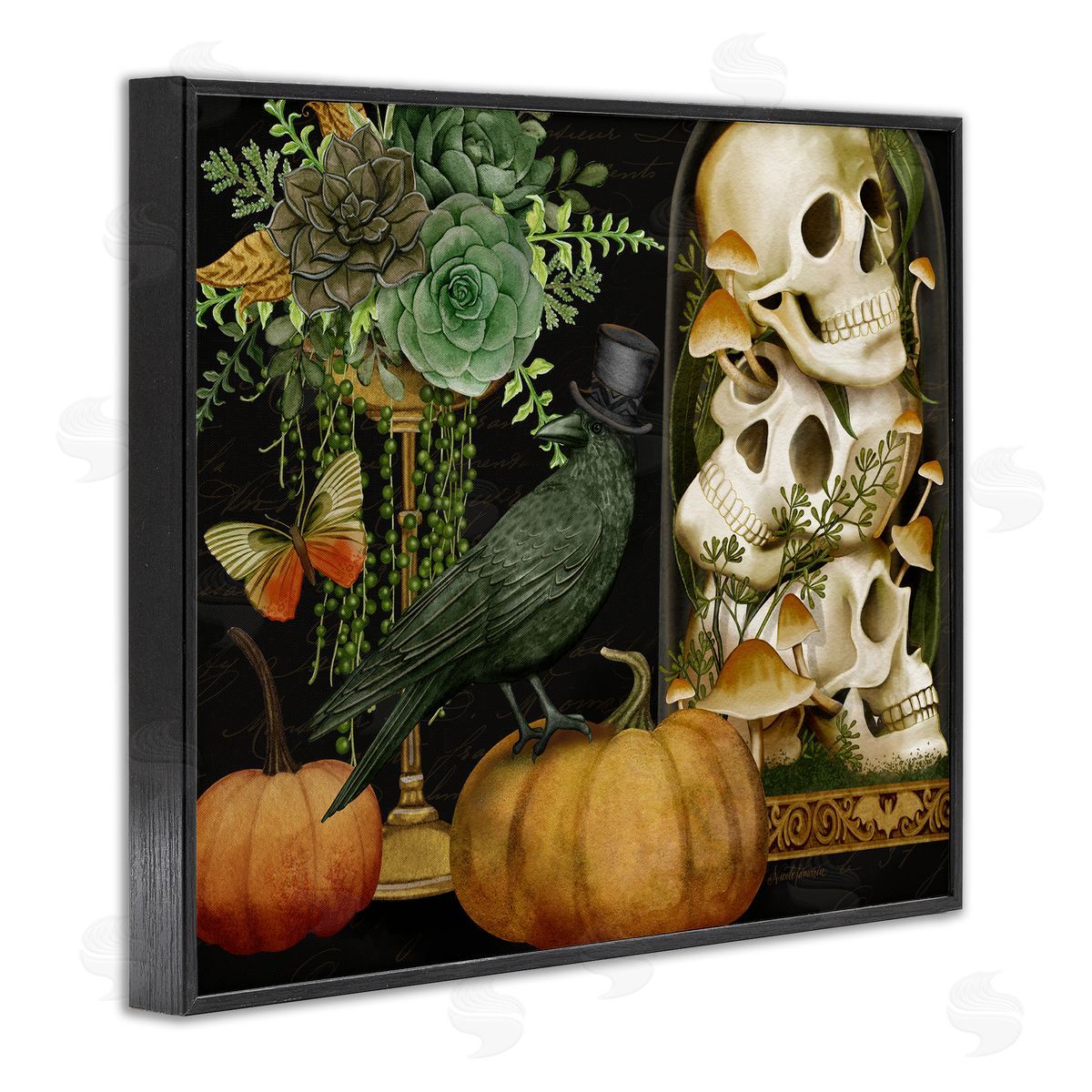Nicole Tamarin Crow & Skulls Academia Canvas Wall Art Print