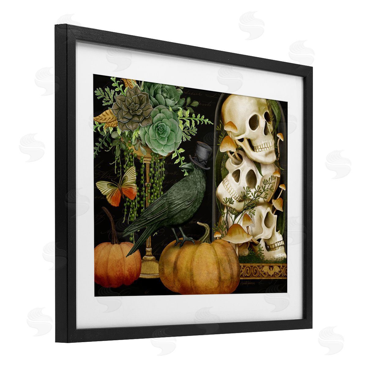 Nicole Tamarin Crow & Skulls Academia Canvas Wall Art Print