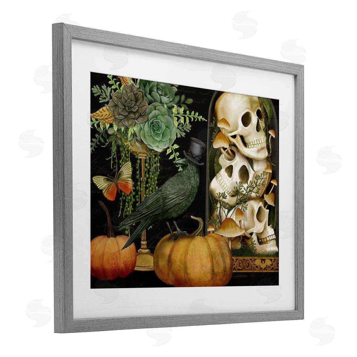 Nicole Tamarin Crow & Skulls Academia Canvas Wall Art Print