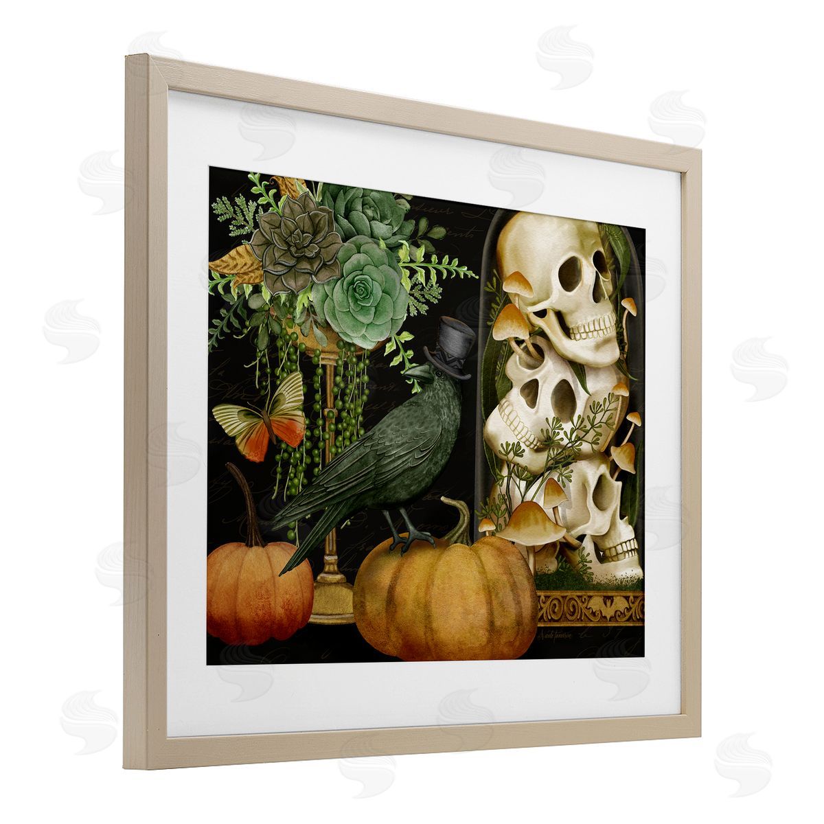 Nicole Tamarin Crow & Skulls Academia Canvas Wall Art Print