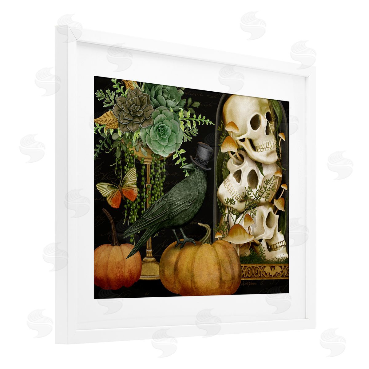Nicole Tamarin Crow & Skulls Academia Canvas Wall Art Print