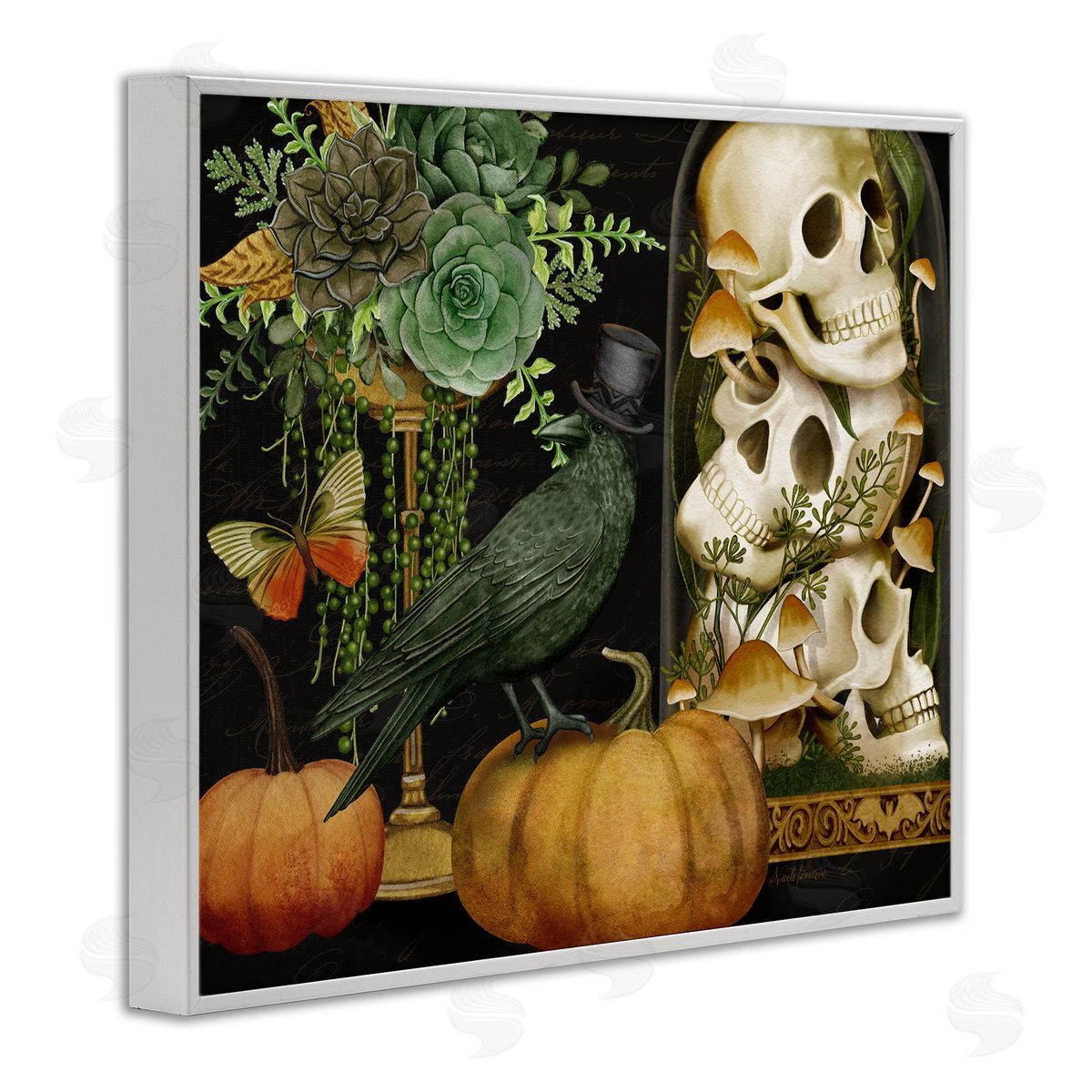 Nicole Tamarin Crow & Skulls Academia Canvas Wall Art Print