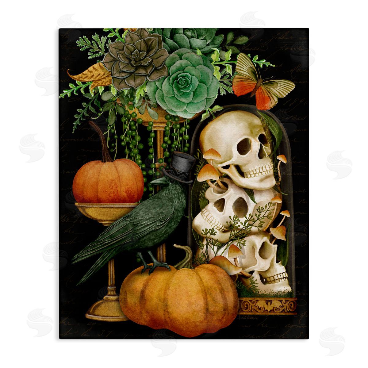 Nicole Tamarin Dark Academia Motif Canvas Wall Art Print