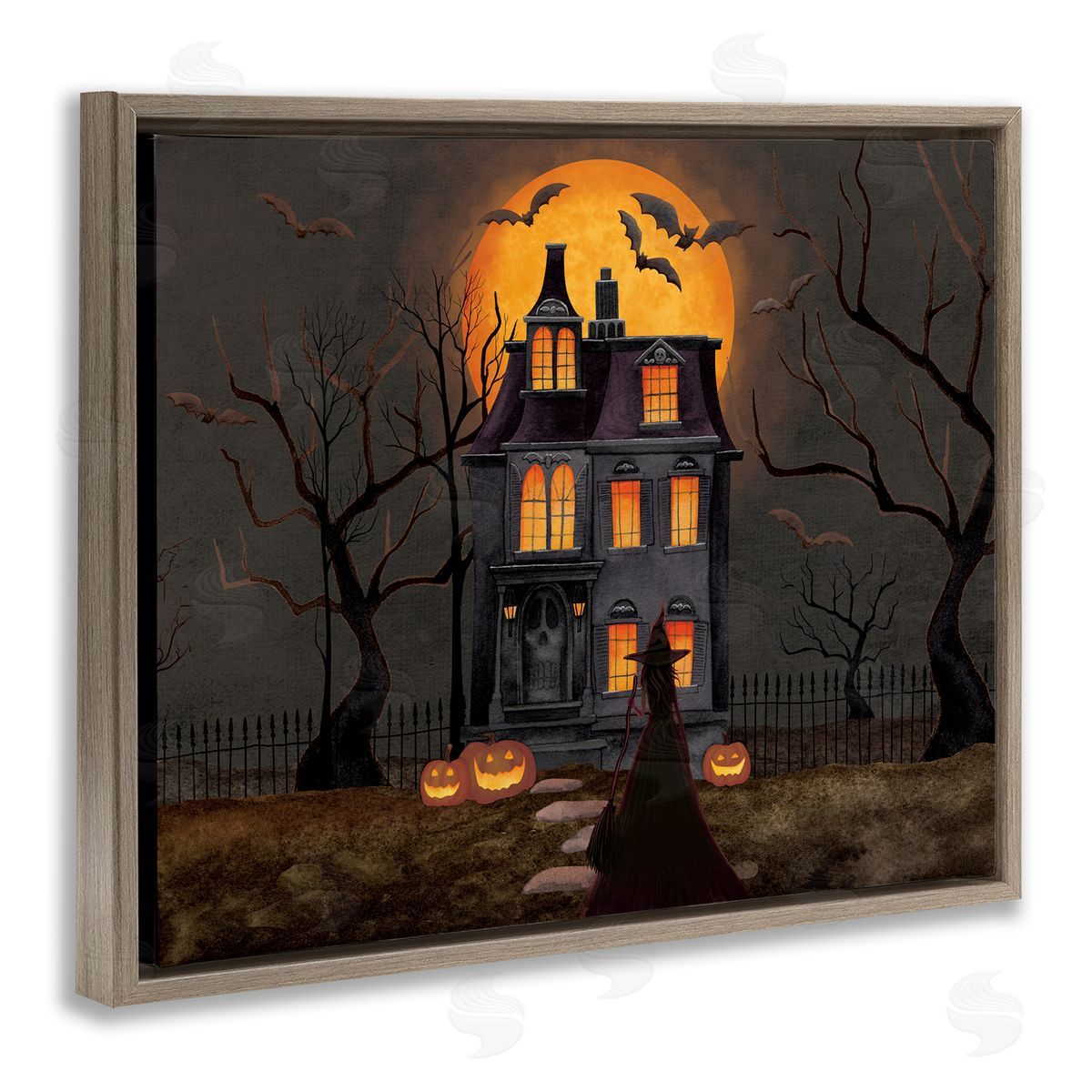 Nicole Tamarin Bats Over Haunted Mansion Canvas Wall Art Print