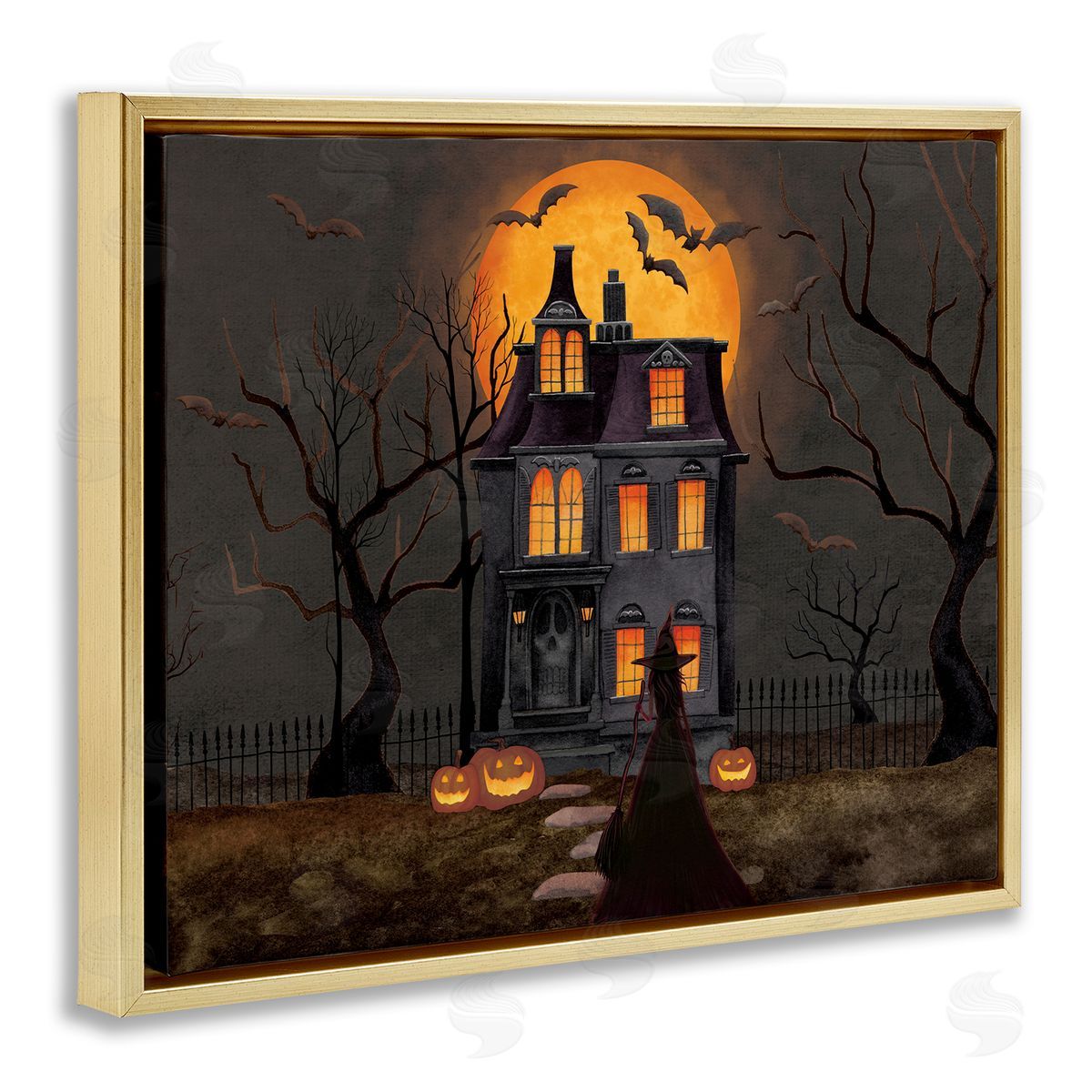 Nicole Tamarin Bats Over Haunted Mansion Canvas Wall Art Print