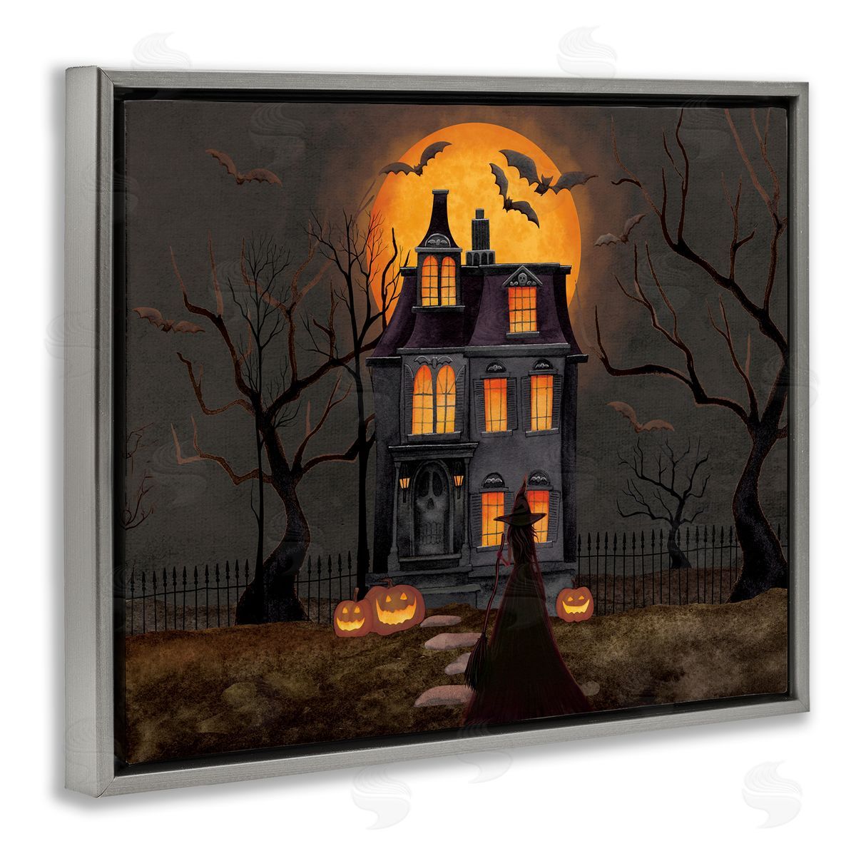 Nicole Tamarin Bats Over Haunted Mansion Canvas Wall Art Print
