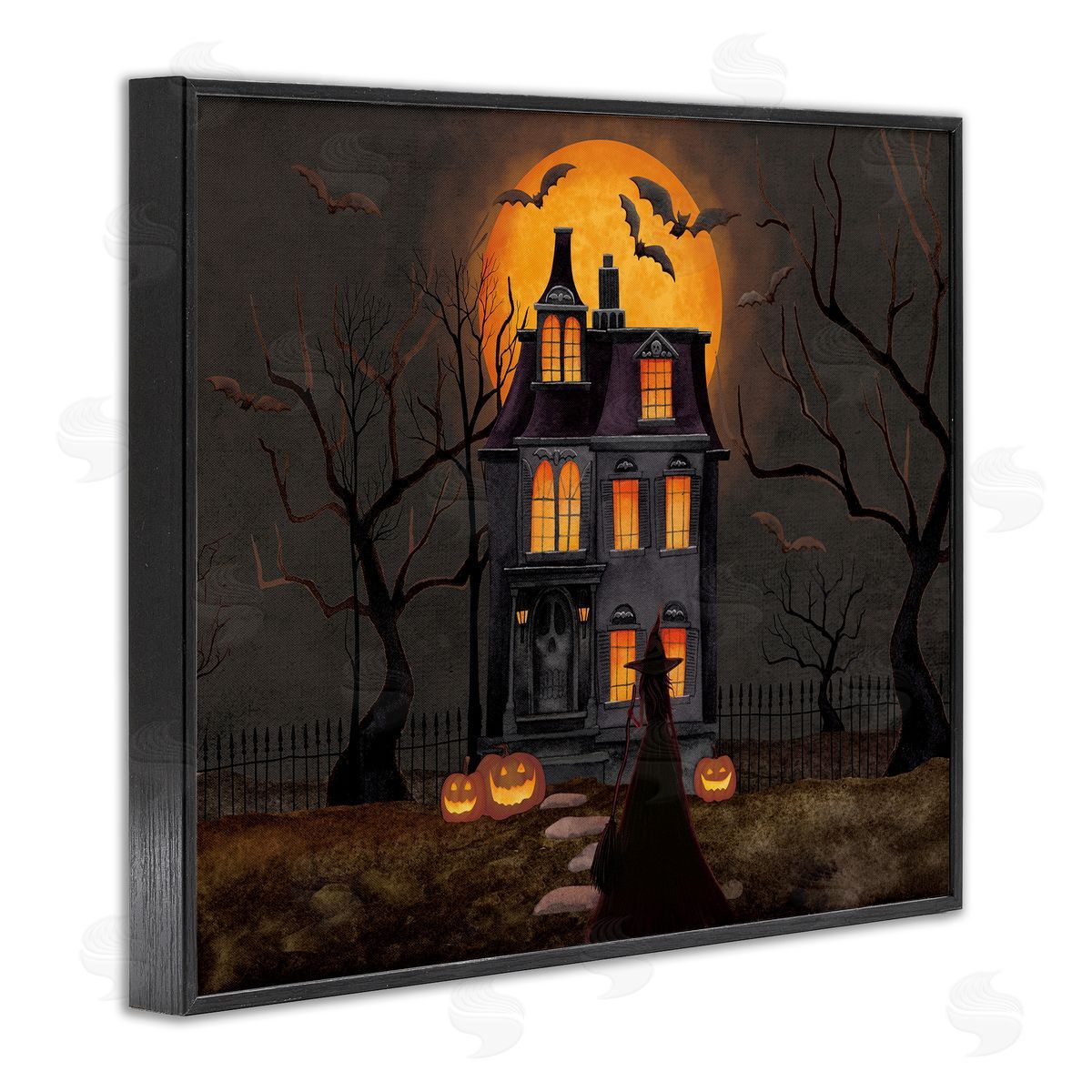 Nicole Tamarin Bats Over Haunted Mansion Canvas Wall Art Print