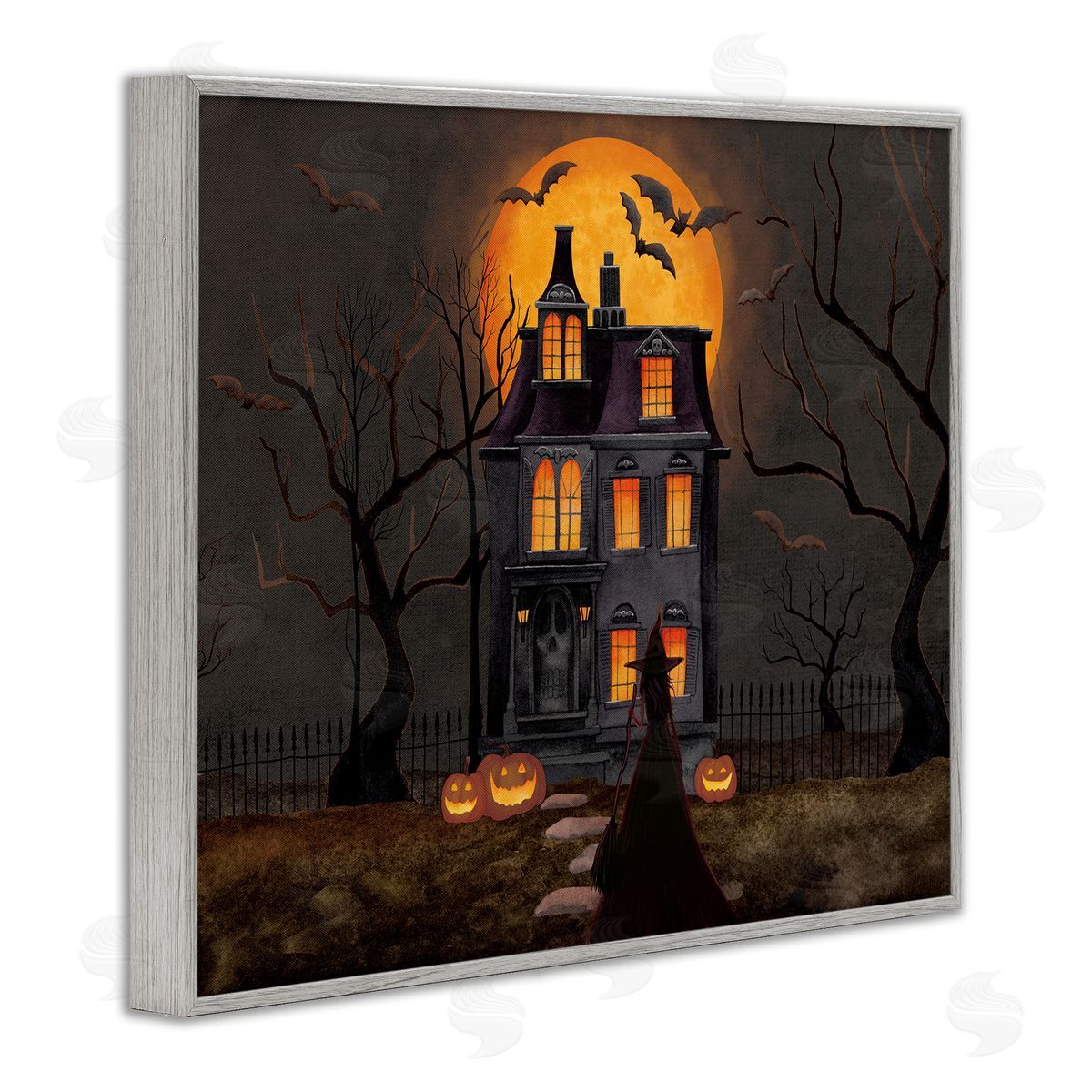 Nicole Tamarin Bats Over Haunted Mansion Canvas Wall Art Print