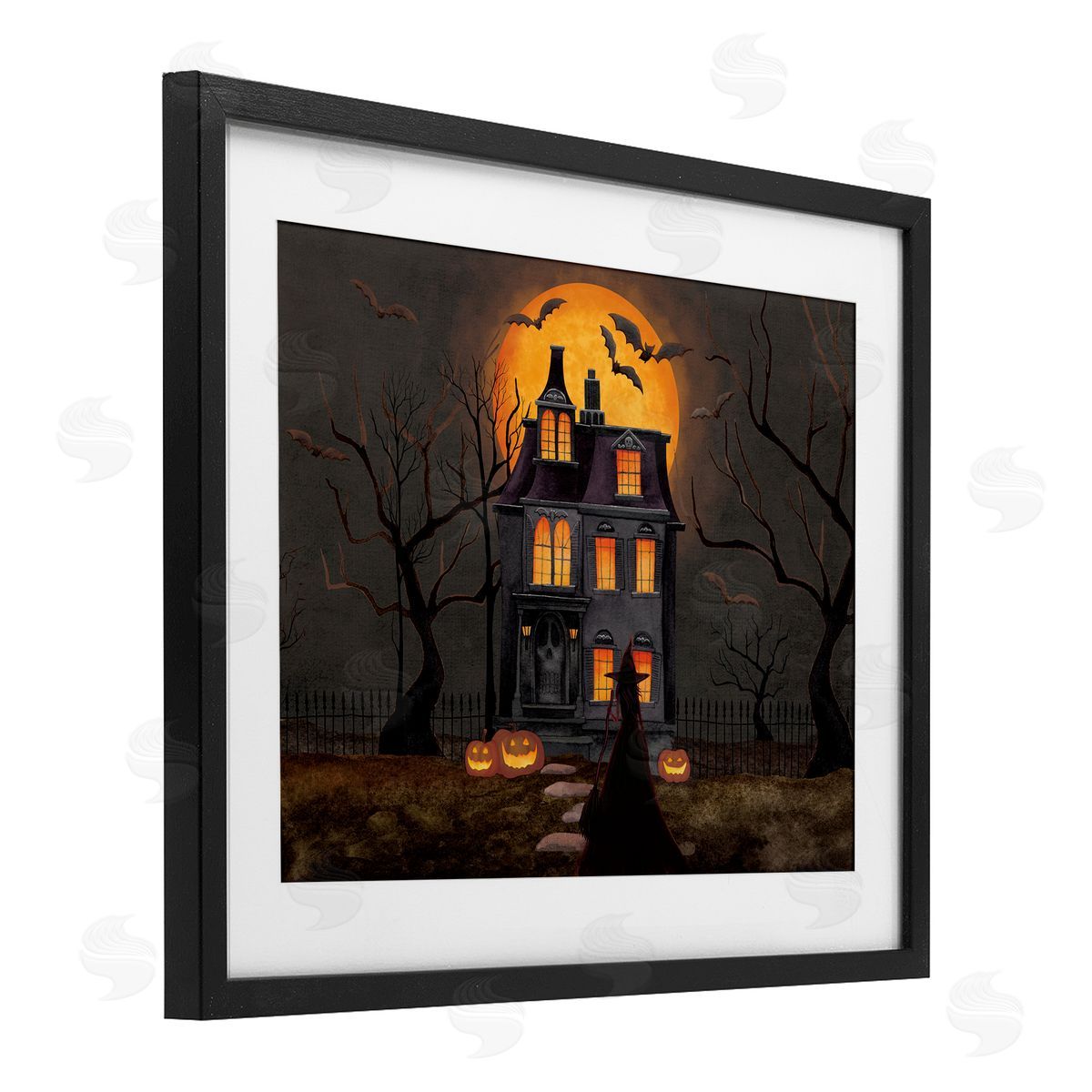 Nicole Tamarin Bats Over Haunted Mansion Canvas Wall Art Print