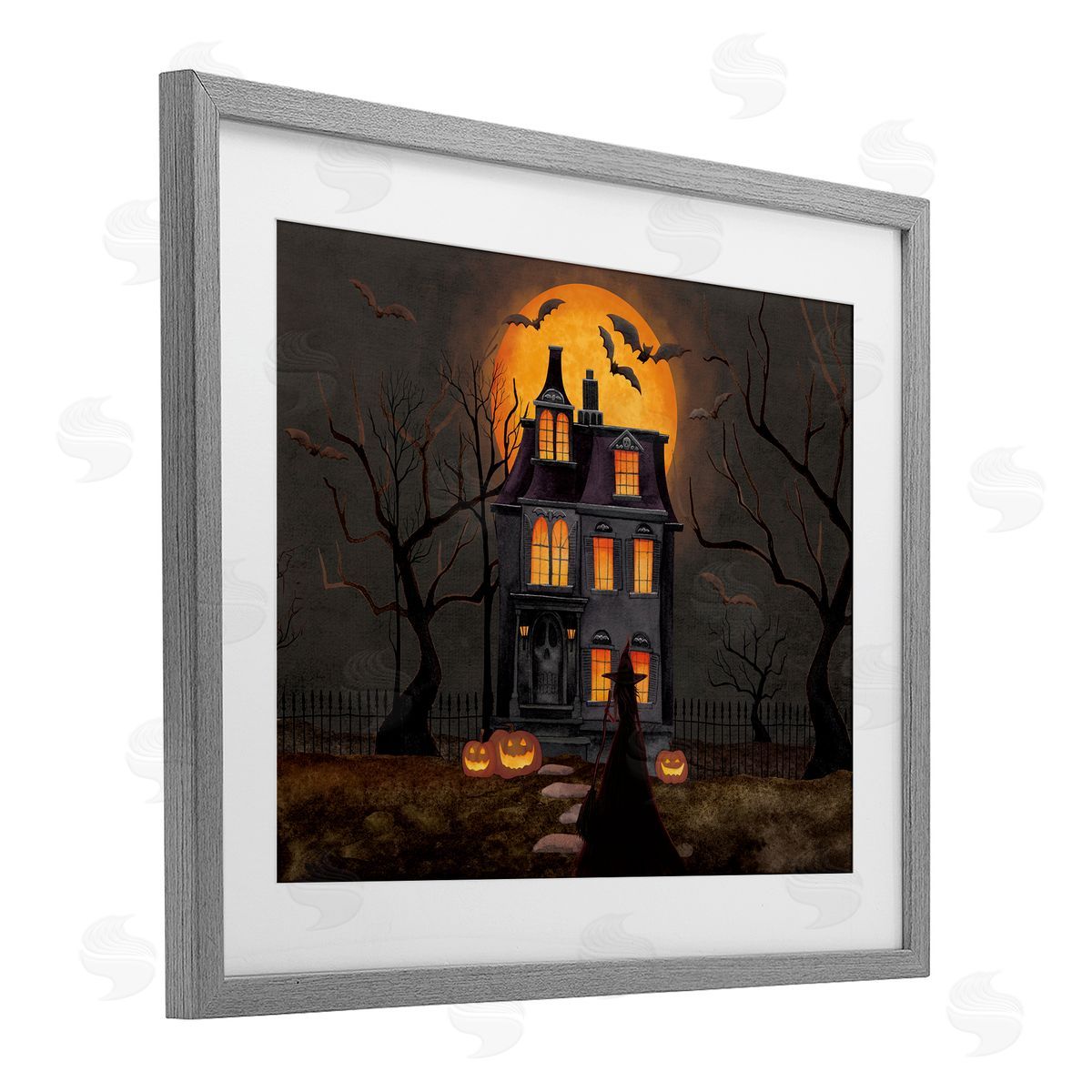 Nicole Tamarin Bats Over Haunted Mansion Canvas Wall Art Print
