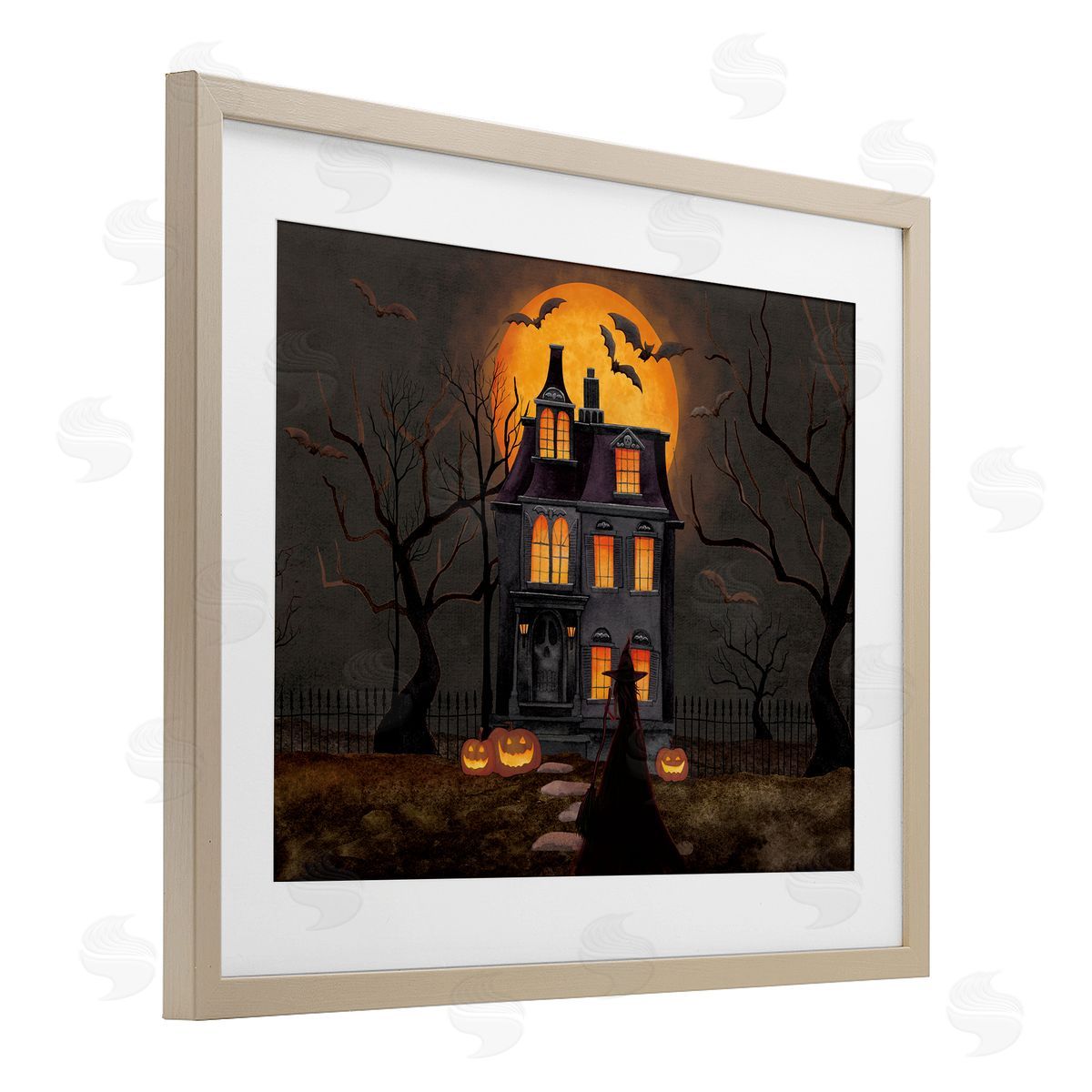 Nicole Tamarin Bats Over Haunted Mansion Canvas Wall Art Print