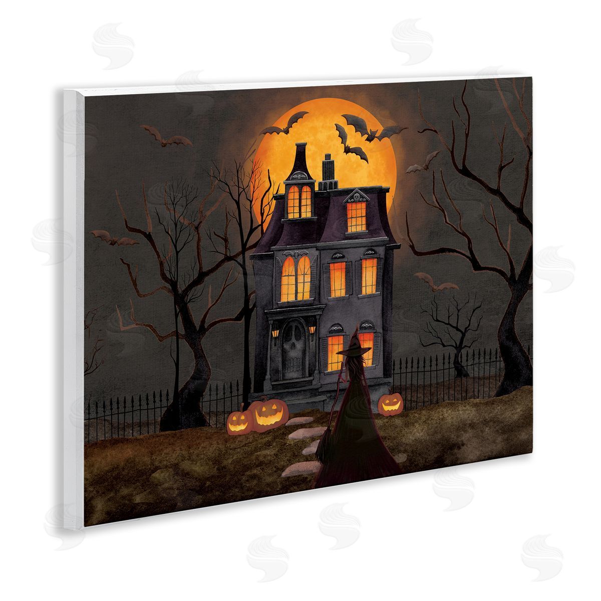 Nicole Tamarin Bats Over Haunted Mansion Canvas Wall Art Print
