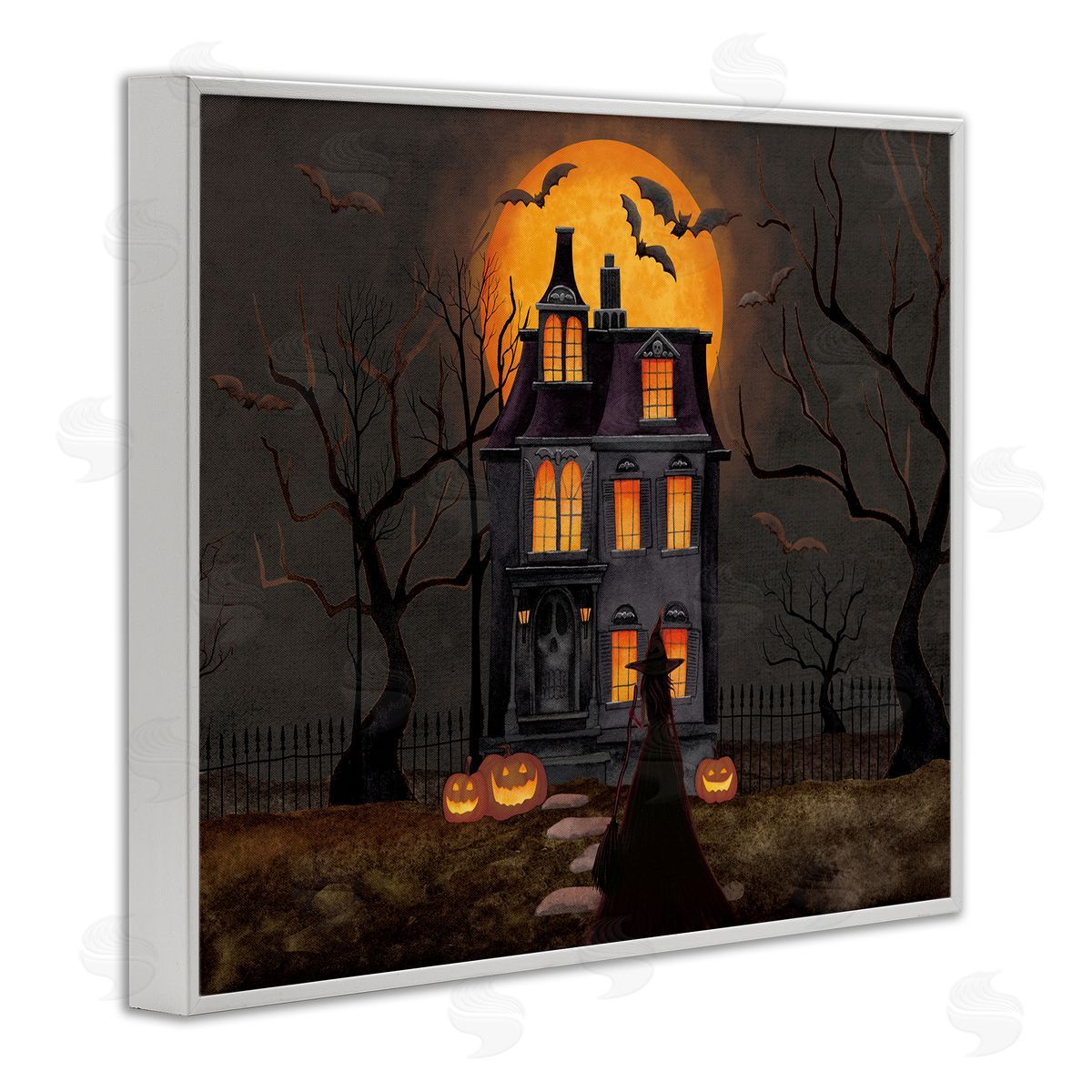 Nicole Tamarin Bats Over Haunted Mansion Canvas Wall Art Print