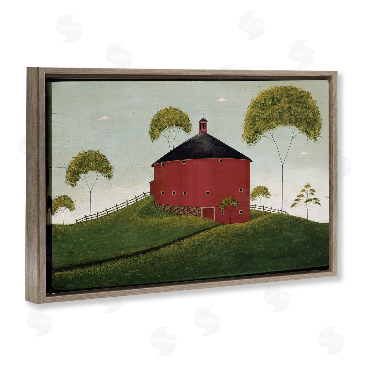 Warren Kimble | Round Red Barn in Pasture