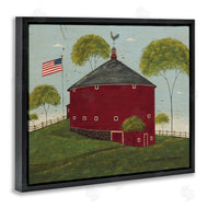 Warren Kimble | Round Barn with USA Flag
