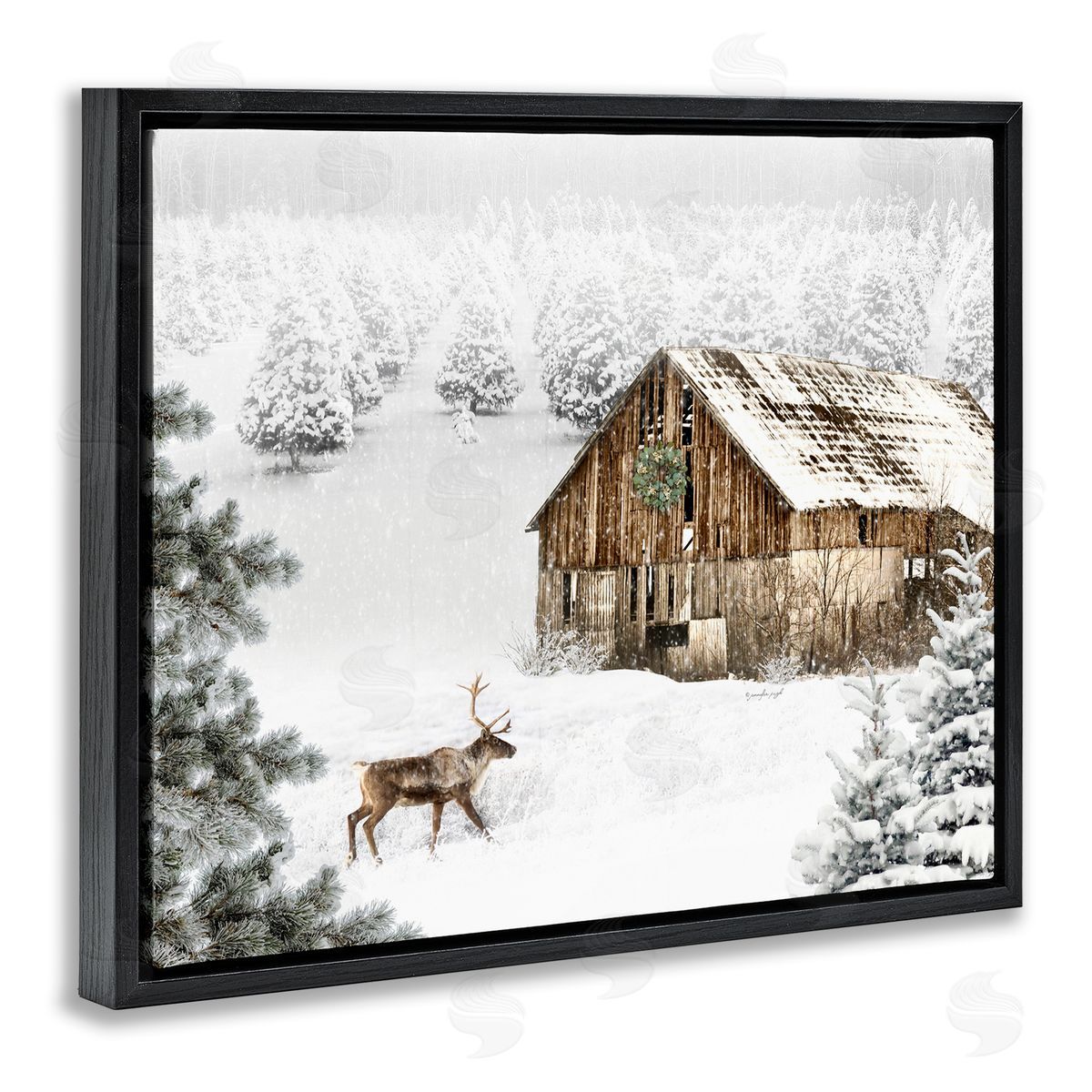Jennifer Pugh | Winter Whites Cabin with Deer