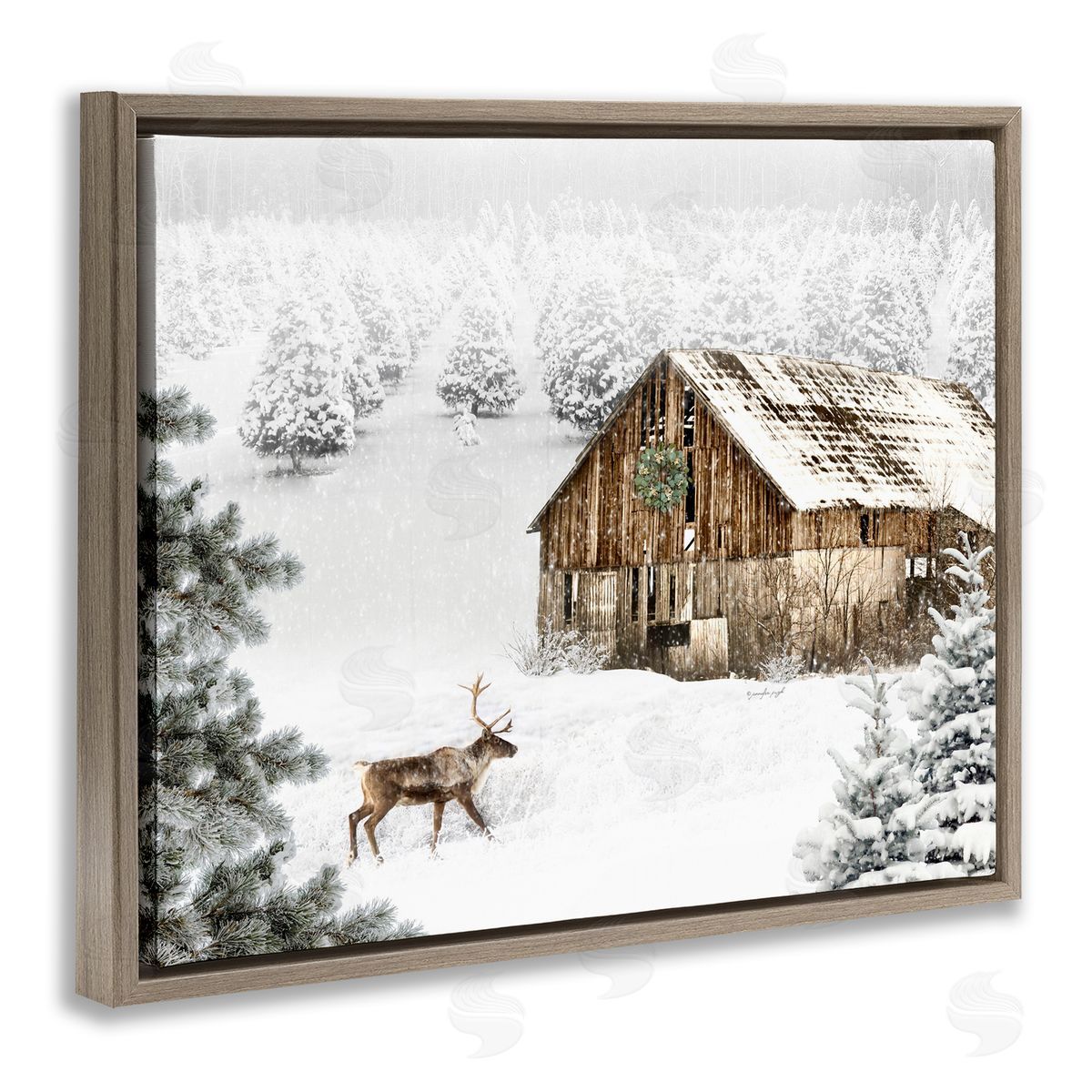 Jennifer Pugh | Winter Whites Cabin with Deer