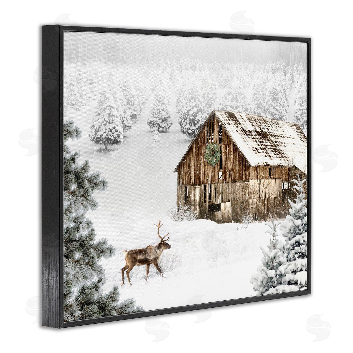 Jennifer Pugh | Winter Whites Cabin with Deer