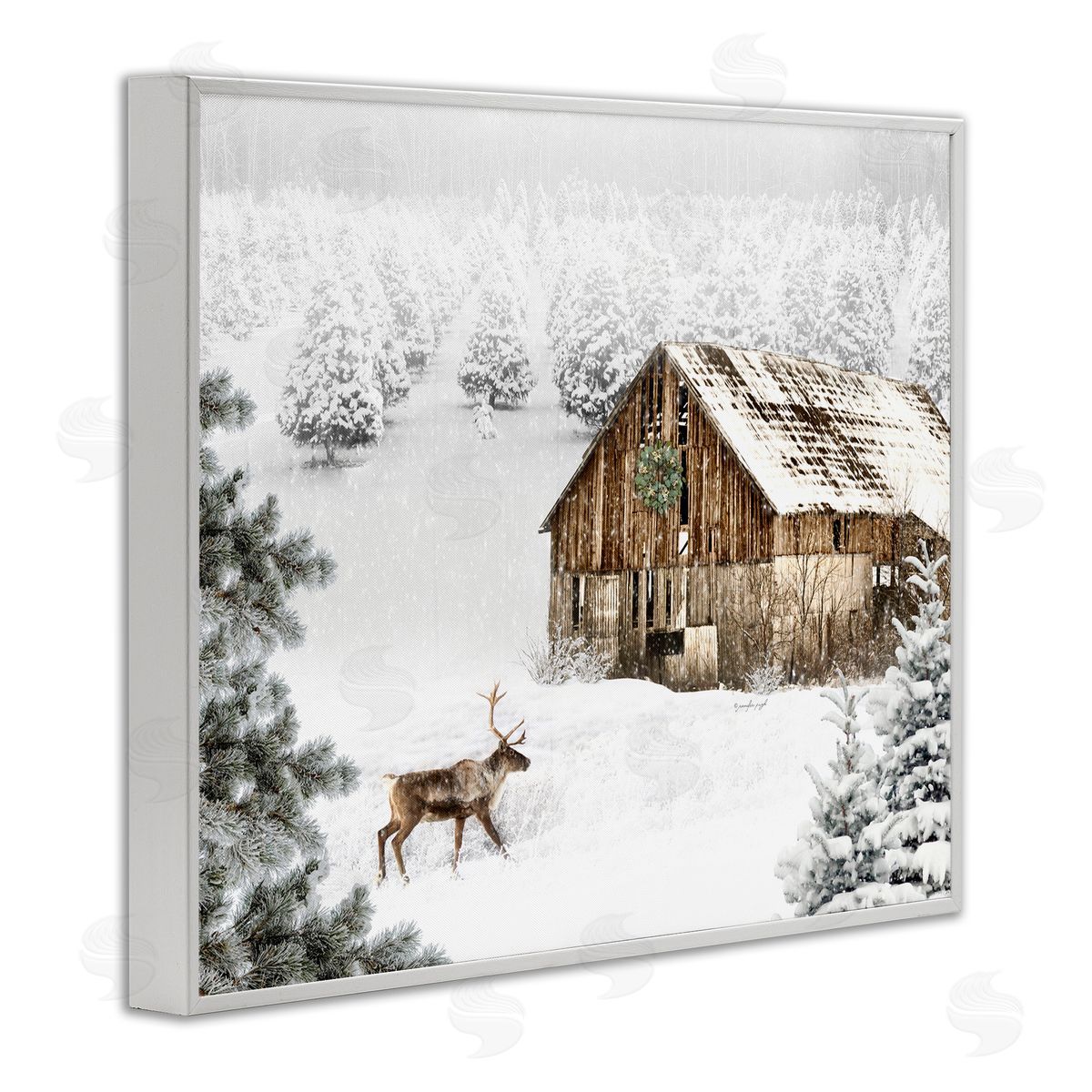 Jennifer Pugh | Winter Whites Cabin with Deer