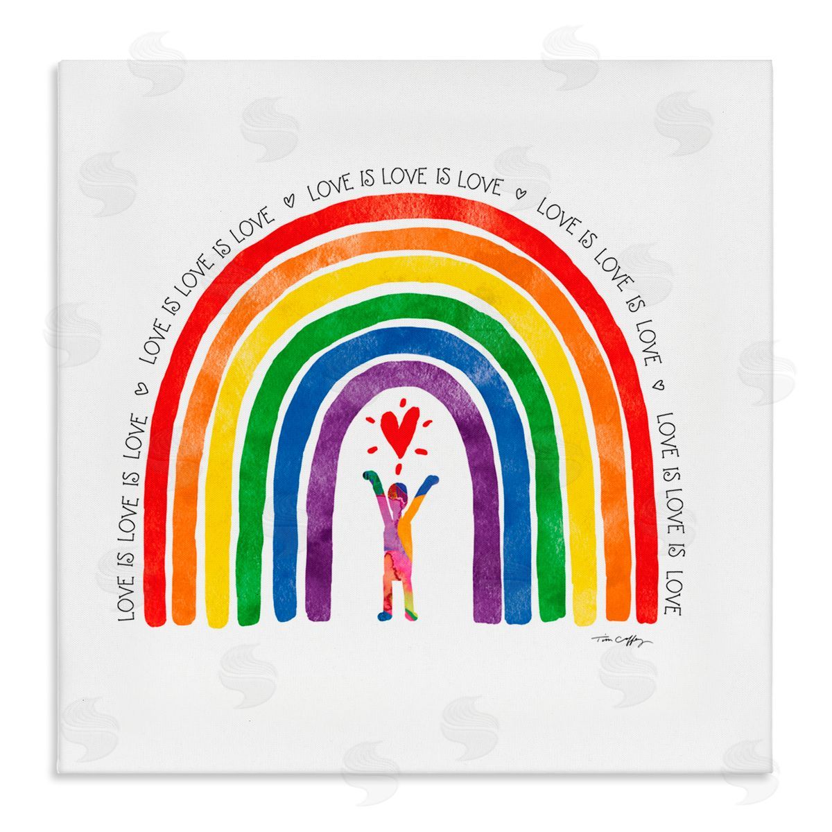 Tim Coffey Love Is Love Pride Inclusivity Canvas Wall Art Print