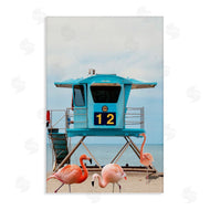 Ashley Singleton | Beach Shore with Flamingoes