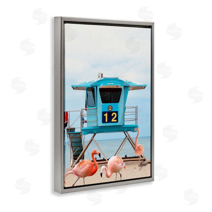 Ashley Singleton | Beach Shore with Flamingoes