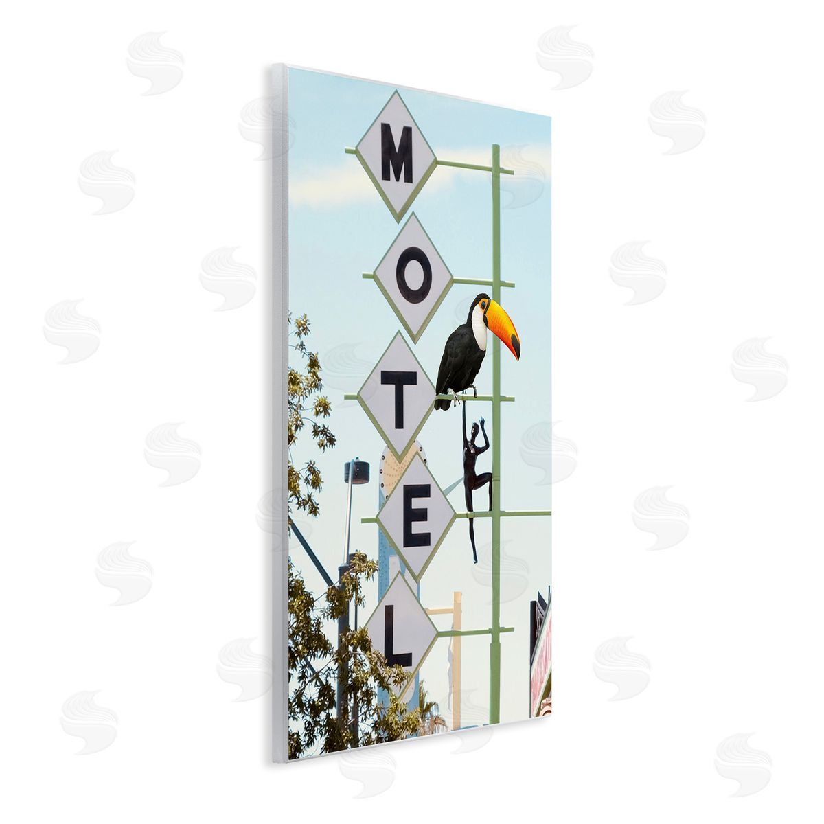 Toucan on Motel Sign Wood Plaque Wall Art, Home Decor by Ashley Singleton
