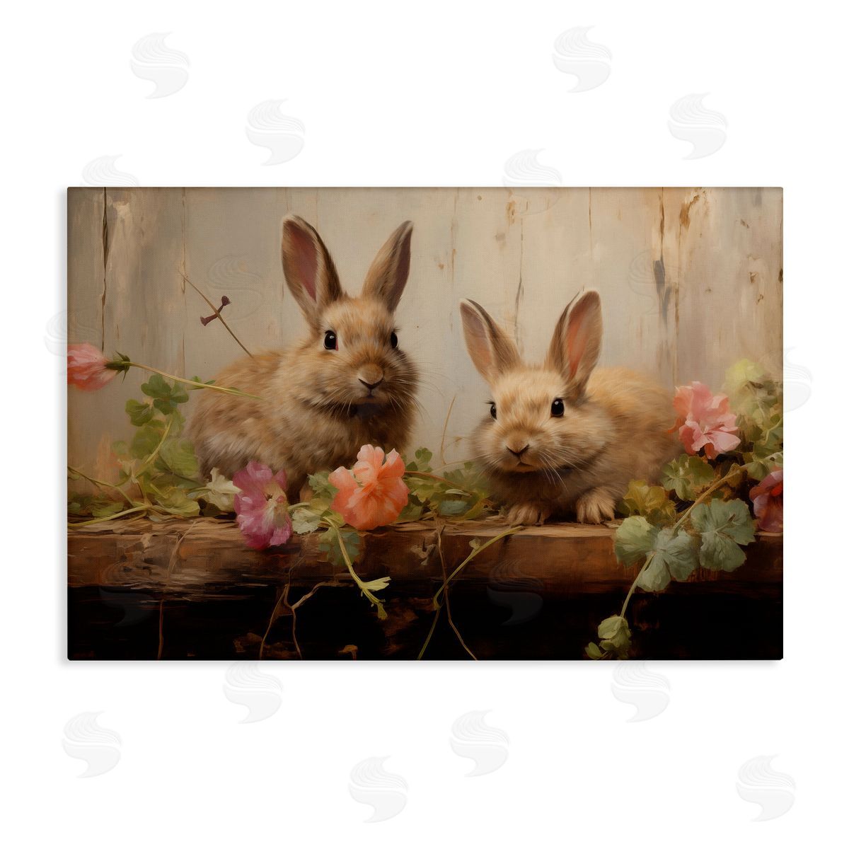 Arlington Prints | Easter Bunnies with Garden Blooms